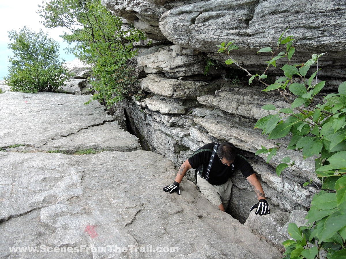 Up and out of the crevice!