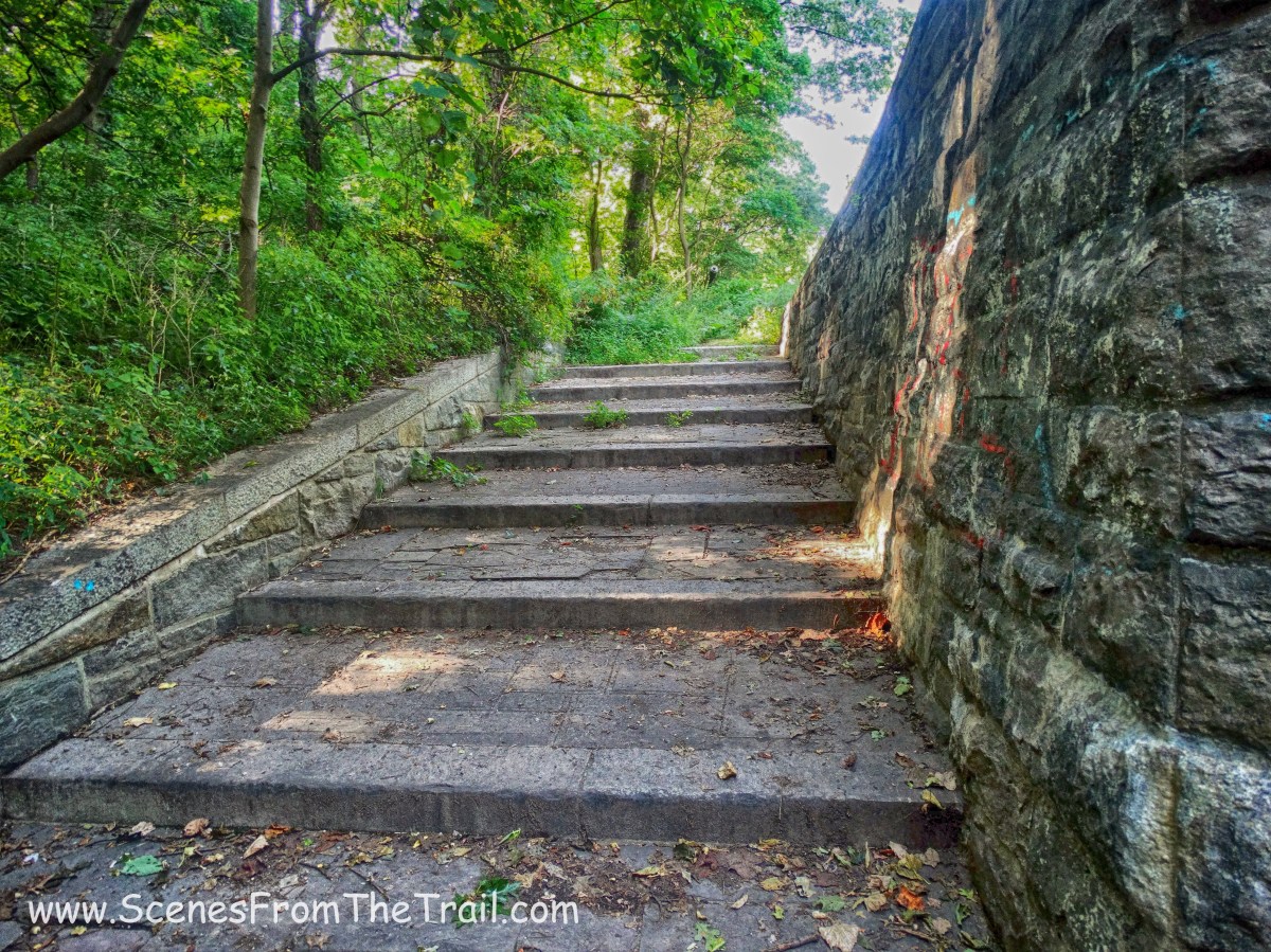stairs after passing through the tunnel