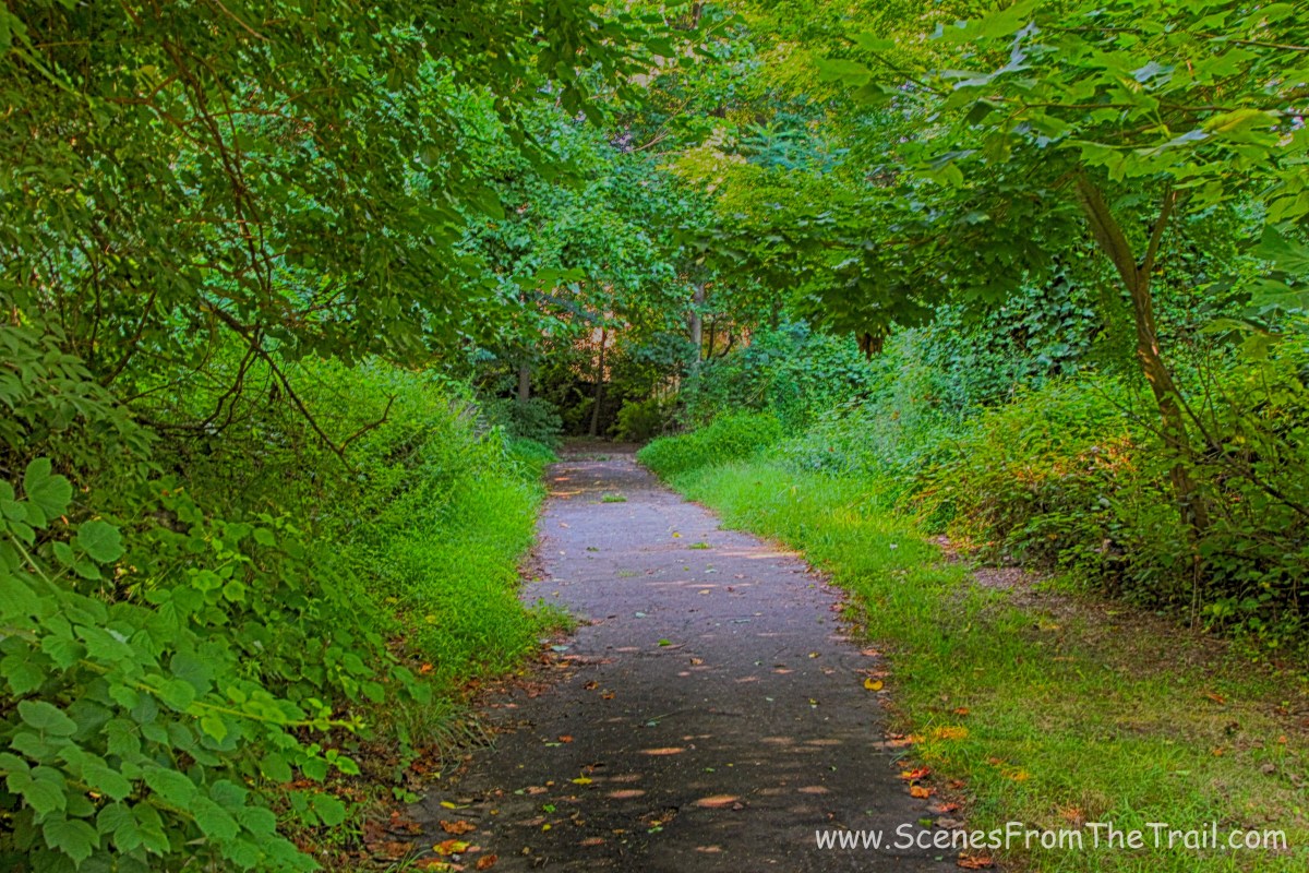 south on the paved path