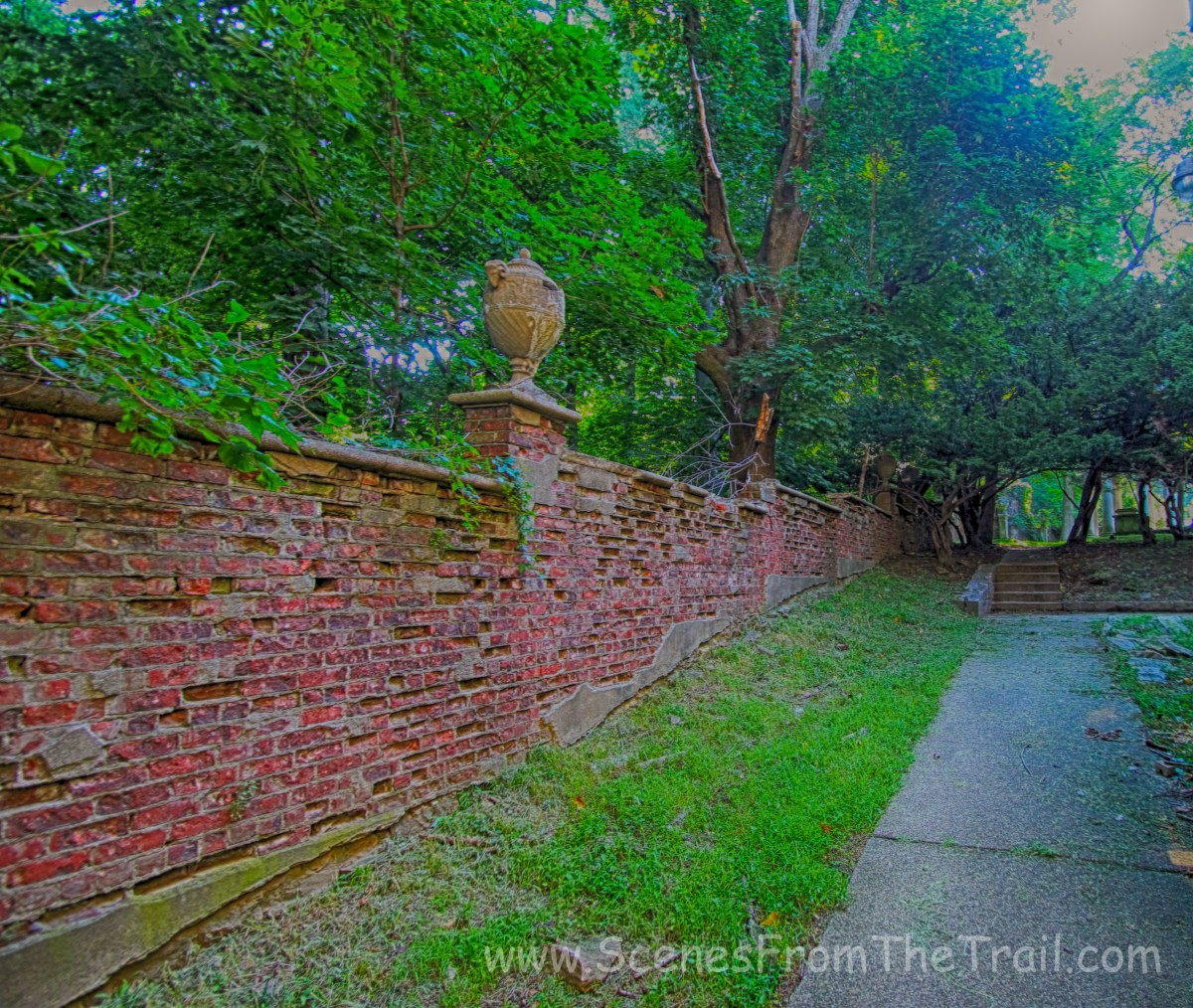 wall on edge of the property