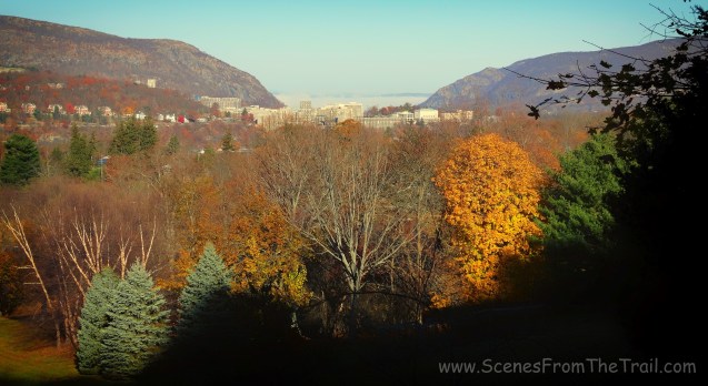 West Point, with Storm King Mountain just beyond on the left and Breakneck Ridge on the right