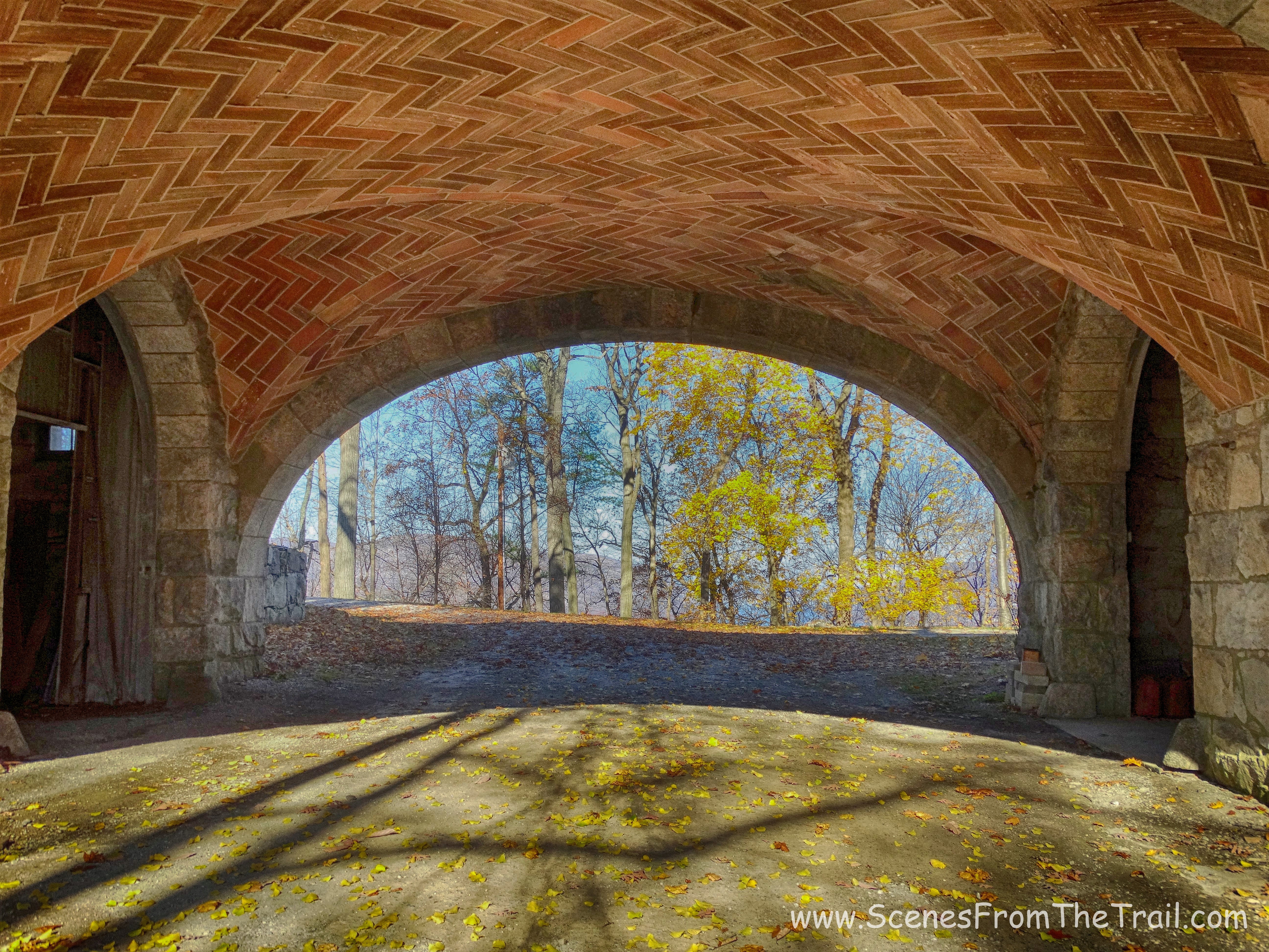 underneath the arch bridge