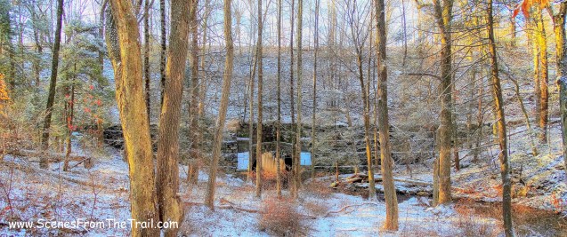 high embankment of the Old Croton Aqueduct