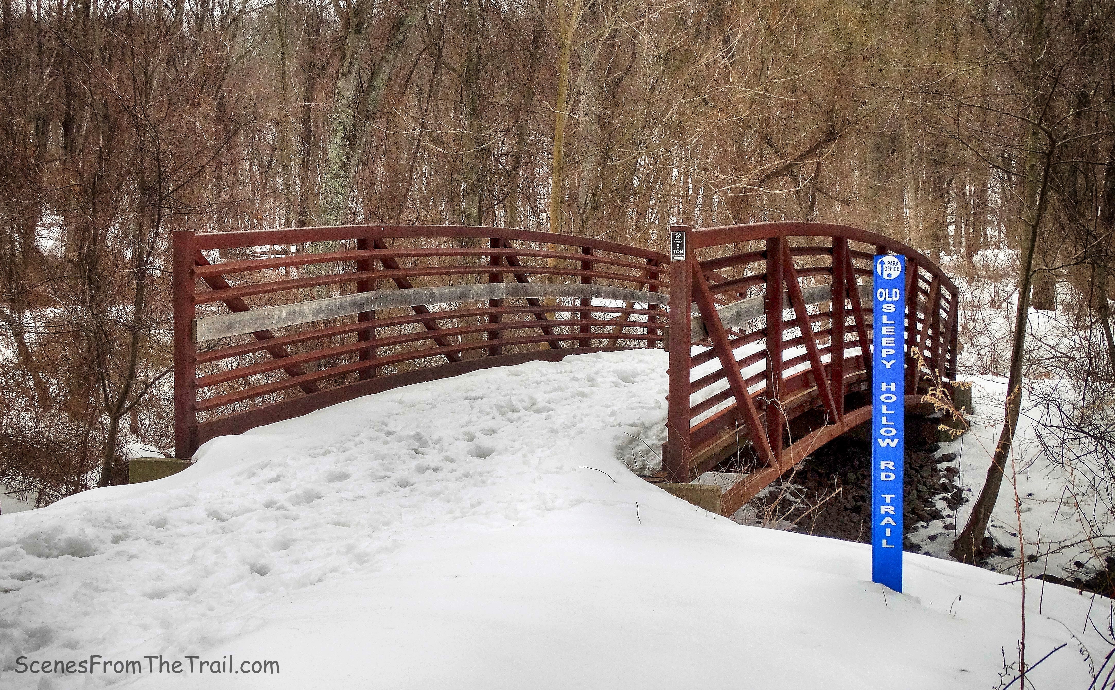 steel bridge on the Old Sleepy Hollow Road Trail