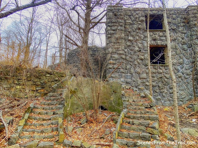 curved double staircase