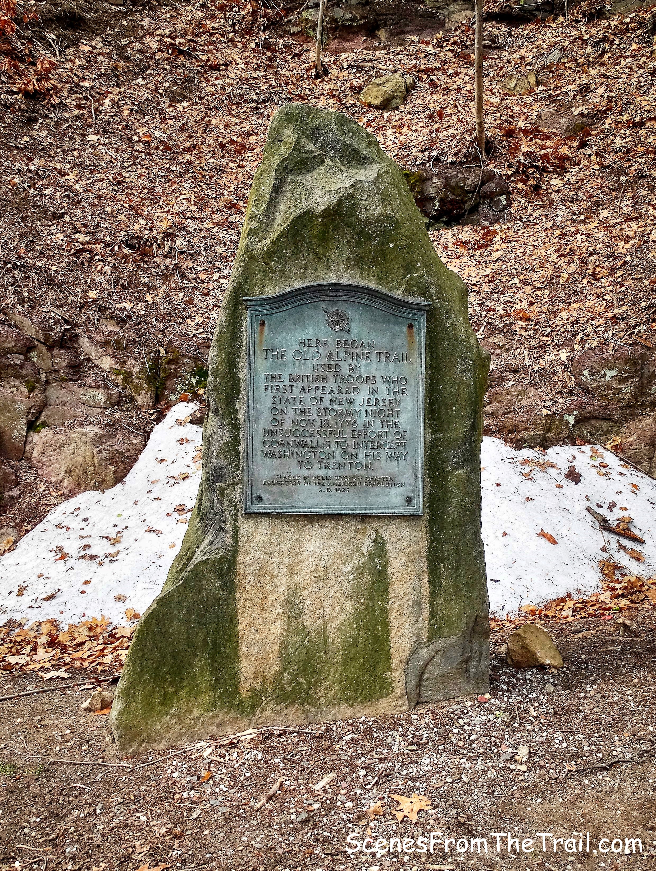 Old Alpine Trail plaque