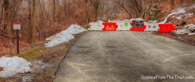 blocked off section of Henry Hudson Drive