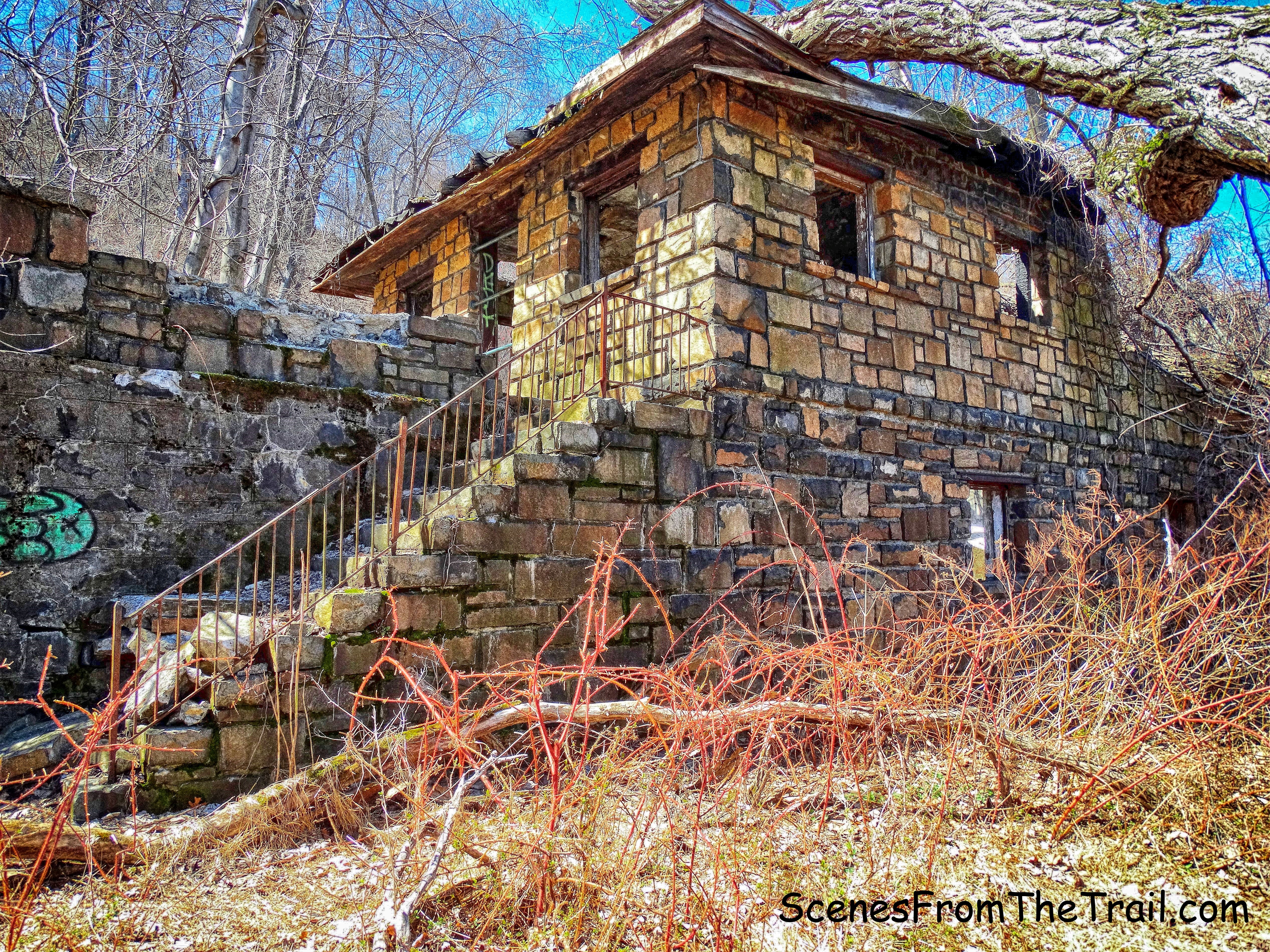 abandoned stone park building