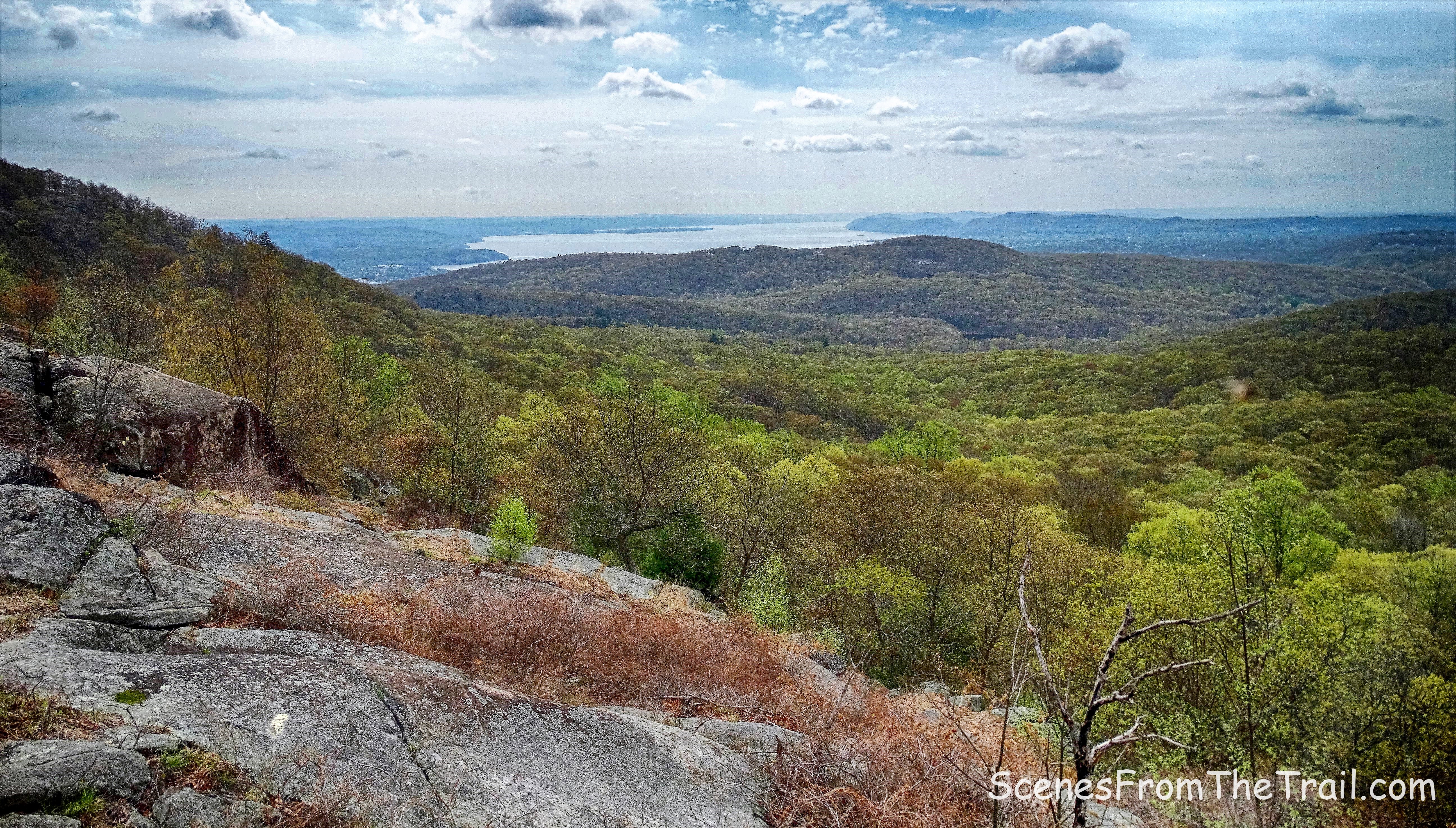 junction of the Ramapo-Dunderberg (R-D) Trail and Suffern-Bear Mountain (S-BM) Trail