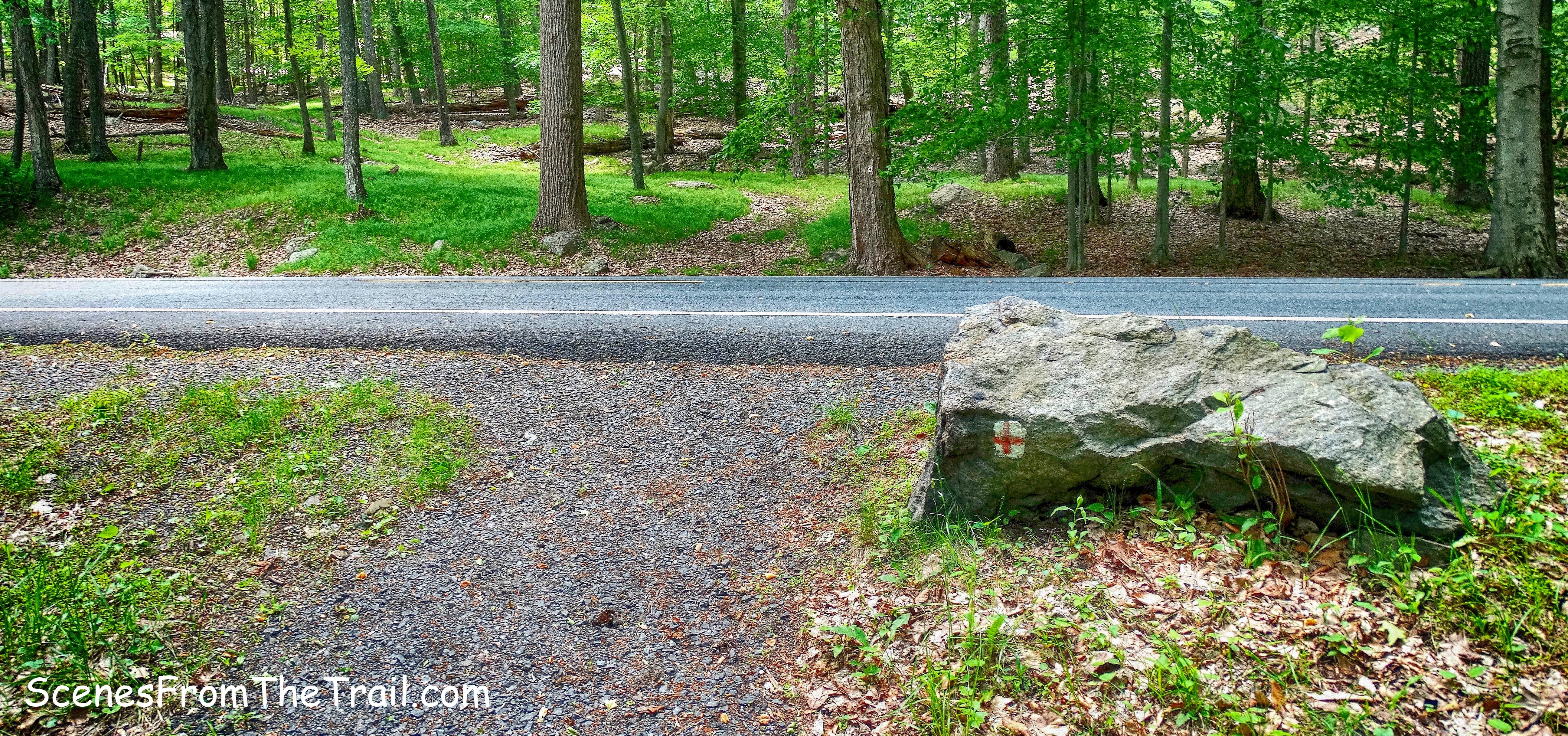 Red Cross Trail as it crosses Seven Lakes Drive