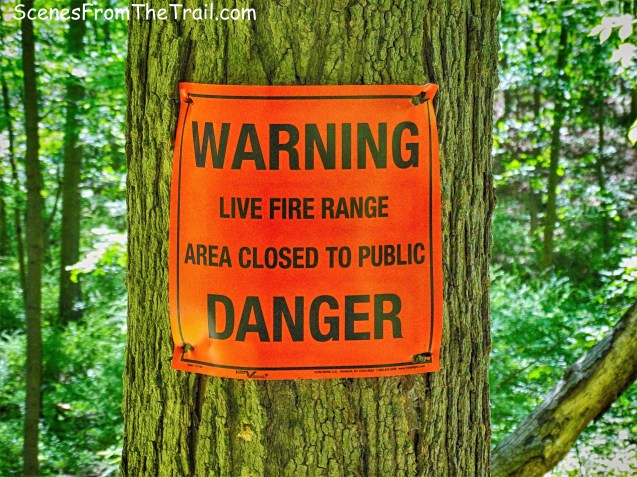 pistol range warning sign