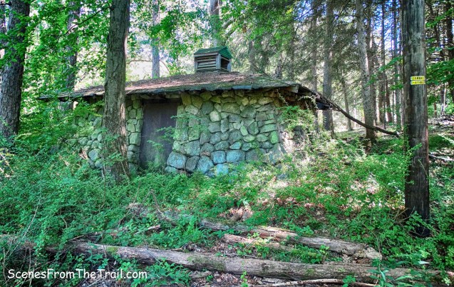 abandoned stone comfort station