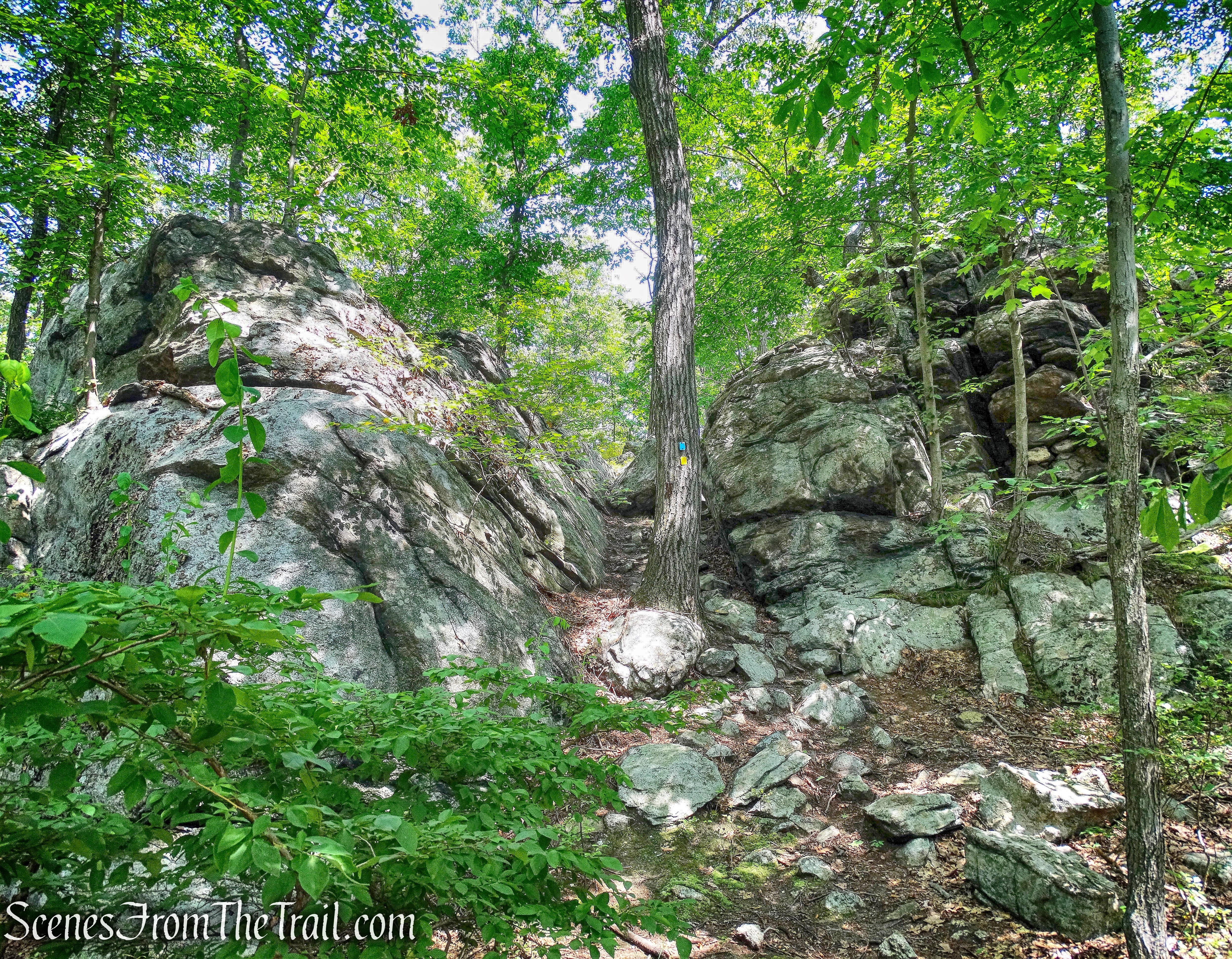 divide in a rock formation