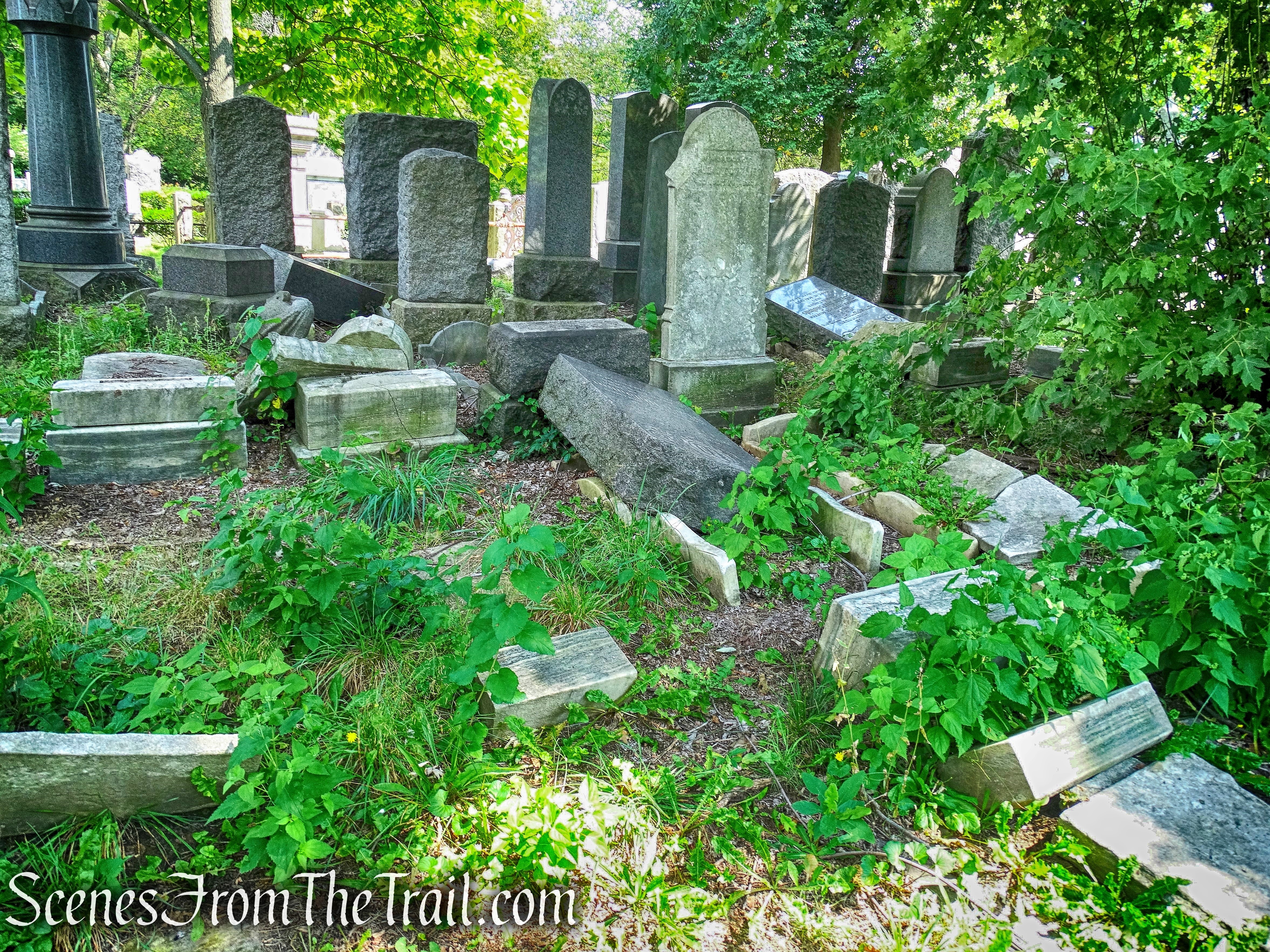 toppled tombstones