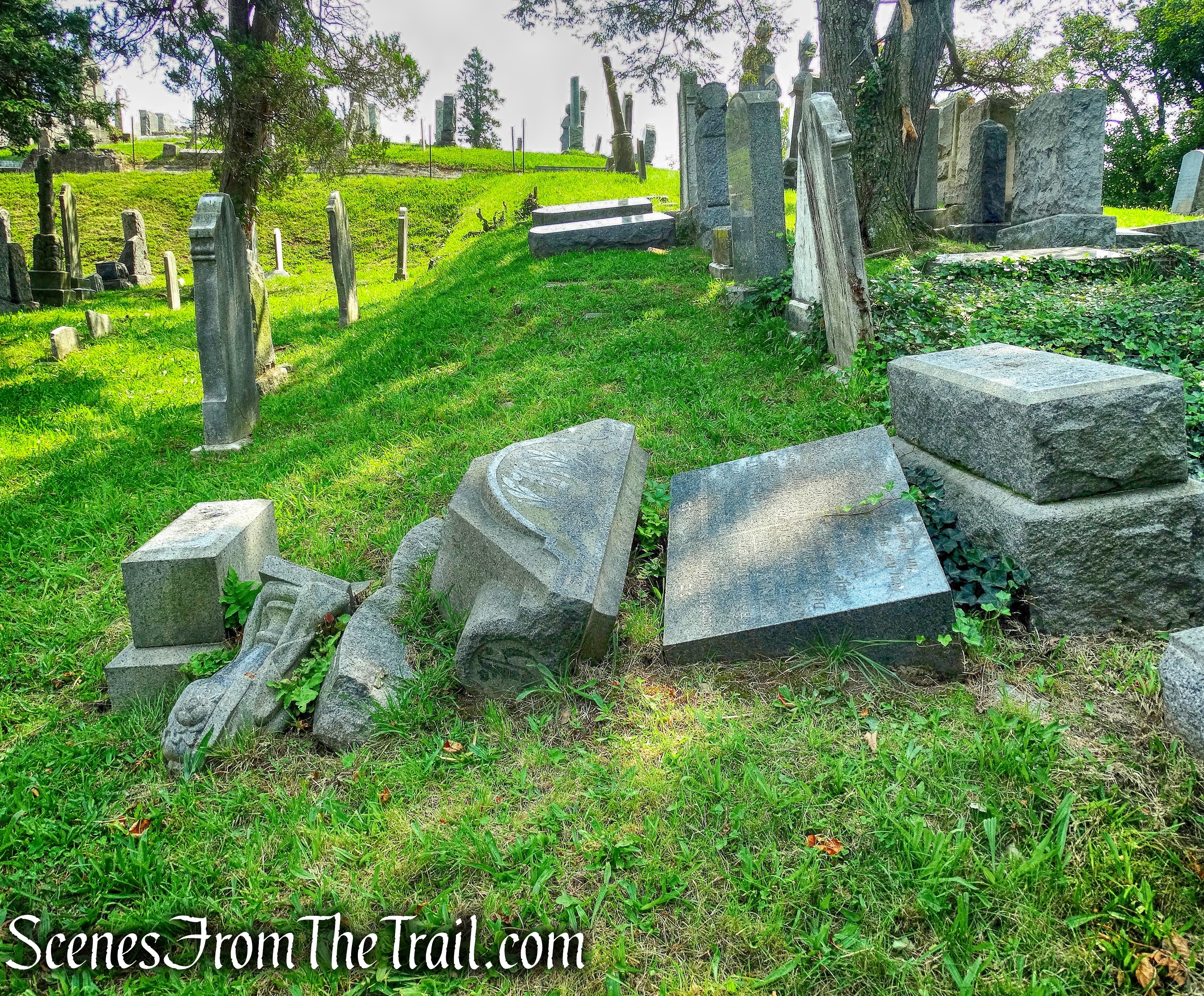 toppled tombstones