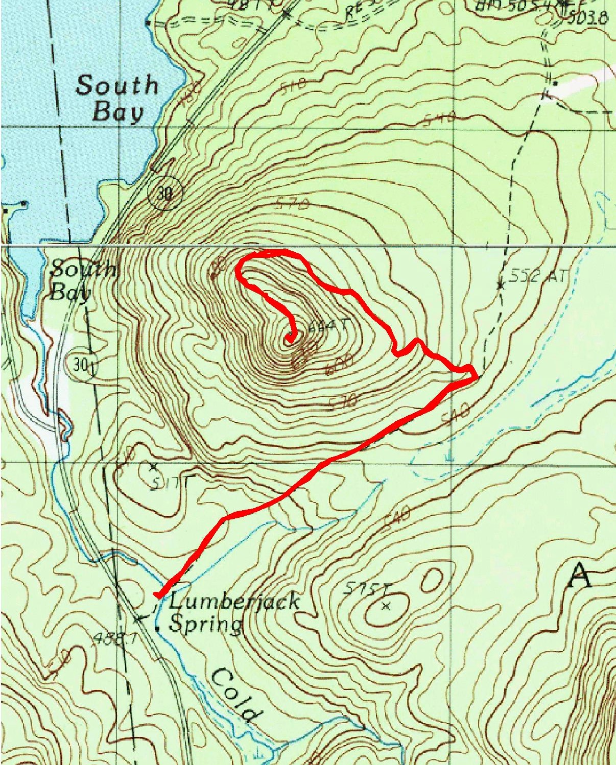 Goodman Mountain hike route