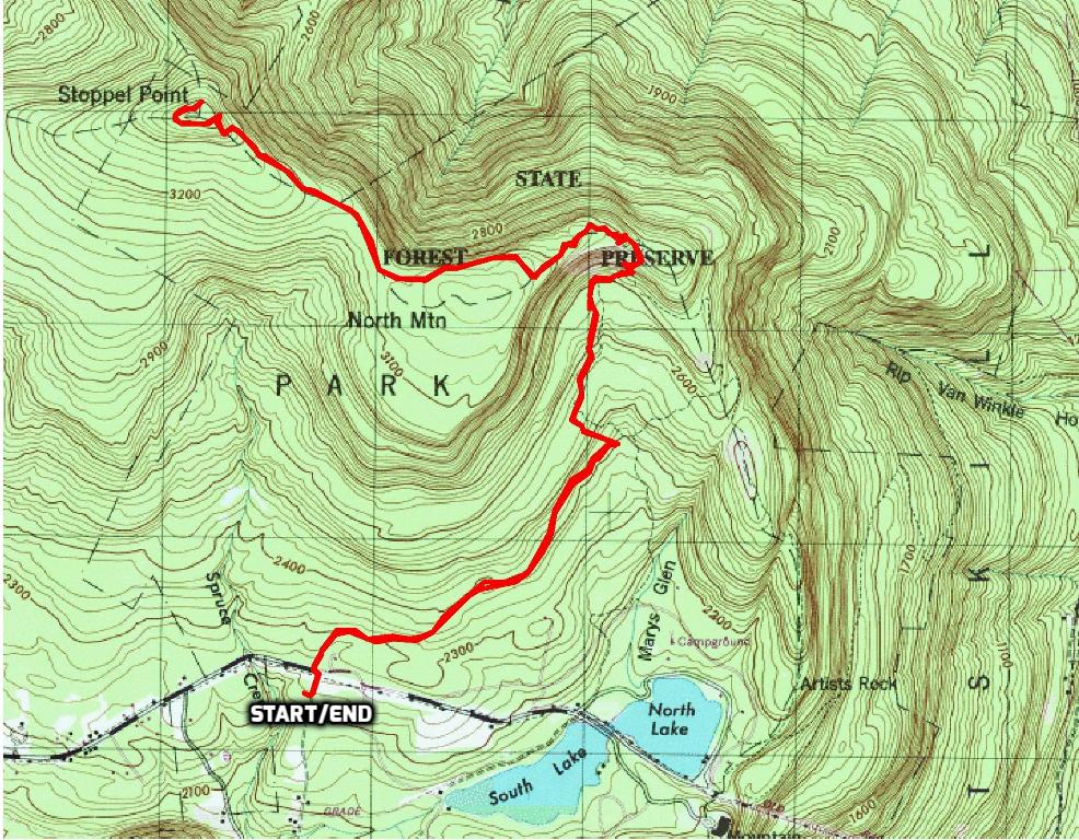 Stoppel Point hike route
