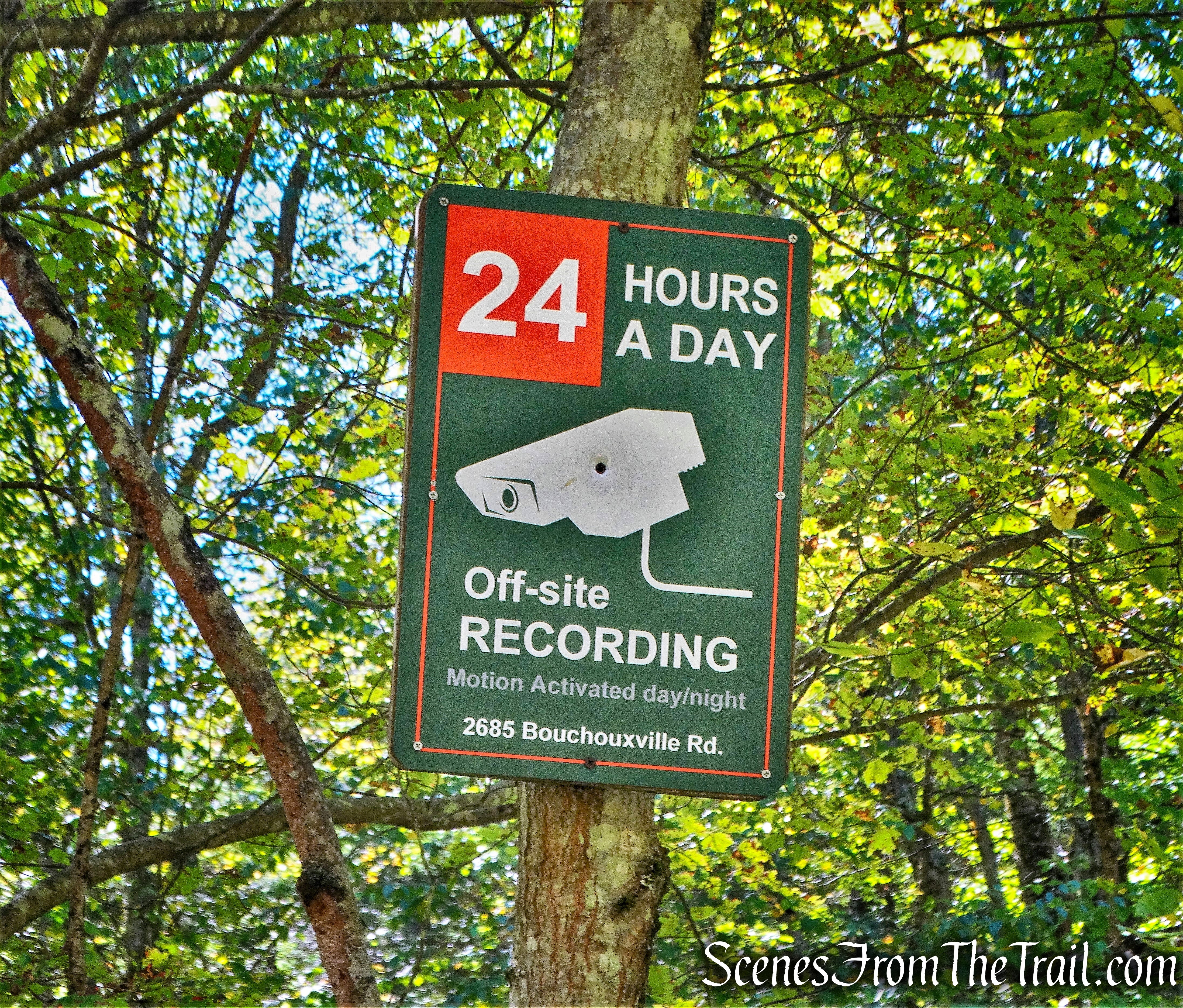 warning sign - Bouchoux Brook Trail Extension