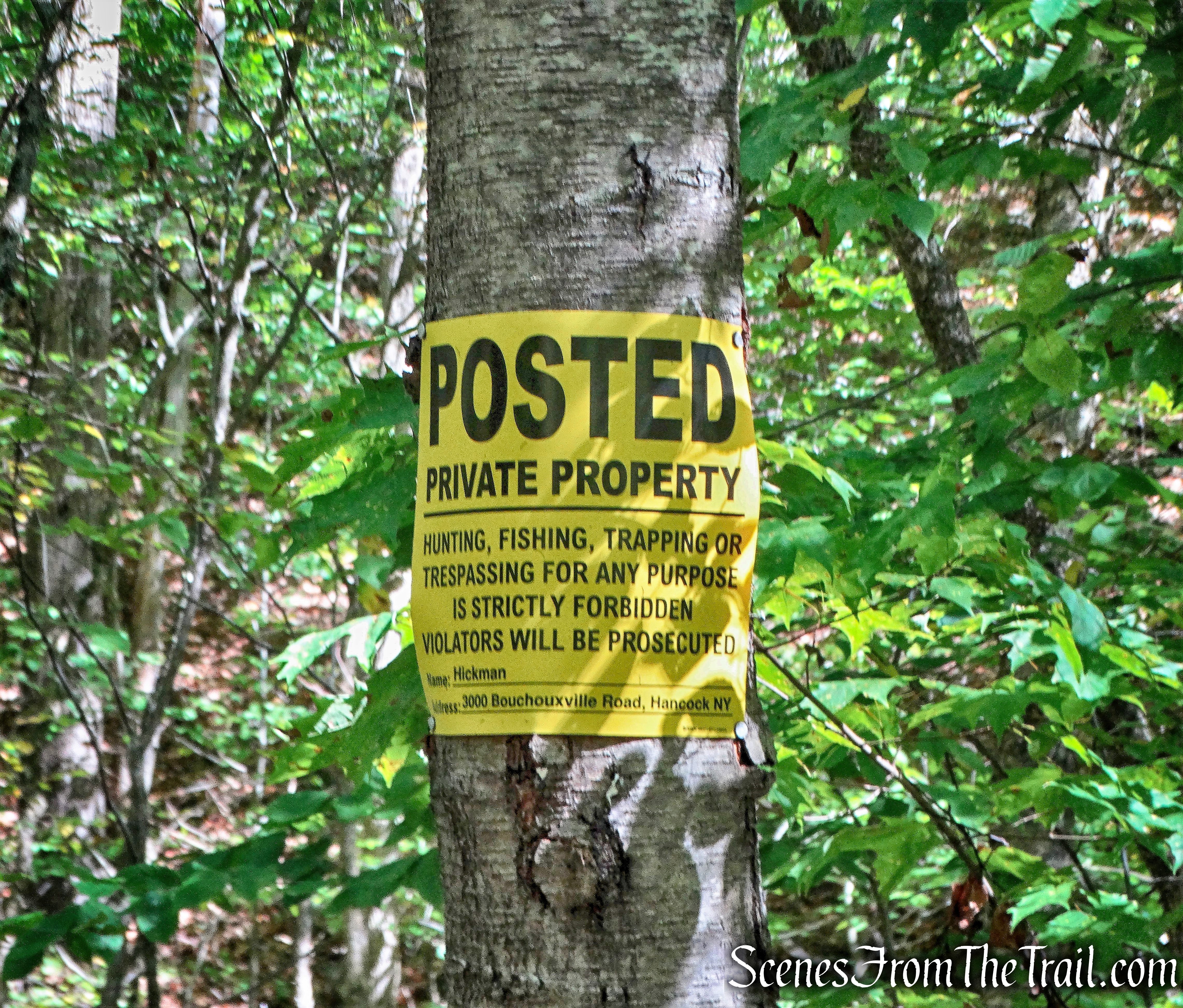 warning sign - Bouchoux Brook Trail Extension