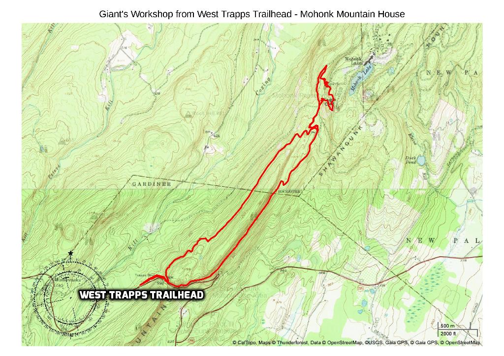 Giant's Workshop from West Trapps Trailhead - Mohonk Mountain House