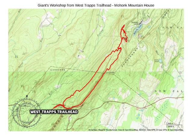 Giant's Workshop from West Trapps Trailhead - Mohonk Mountain House