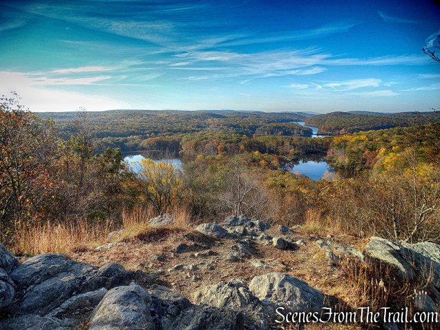 Lake Skanatati and Lake Kanawauke from the summit of Pine Swamp Mountain.