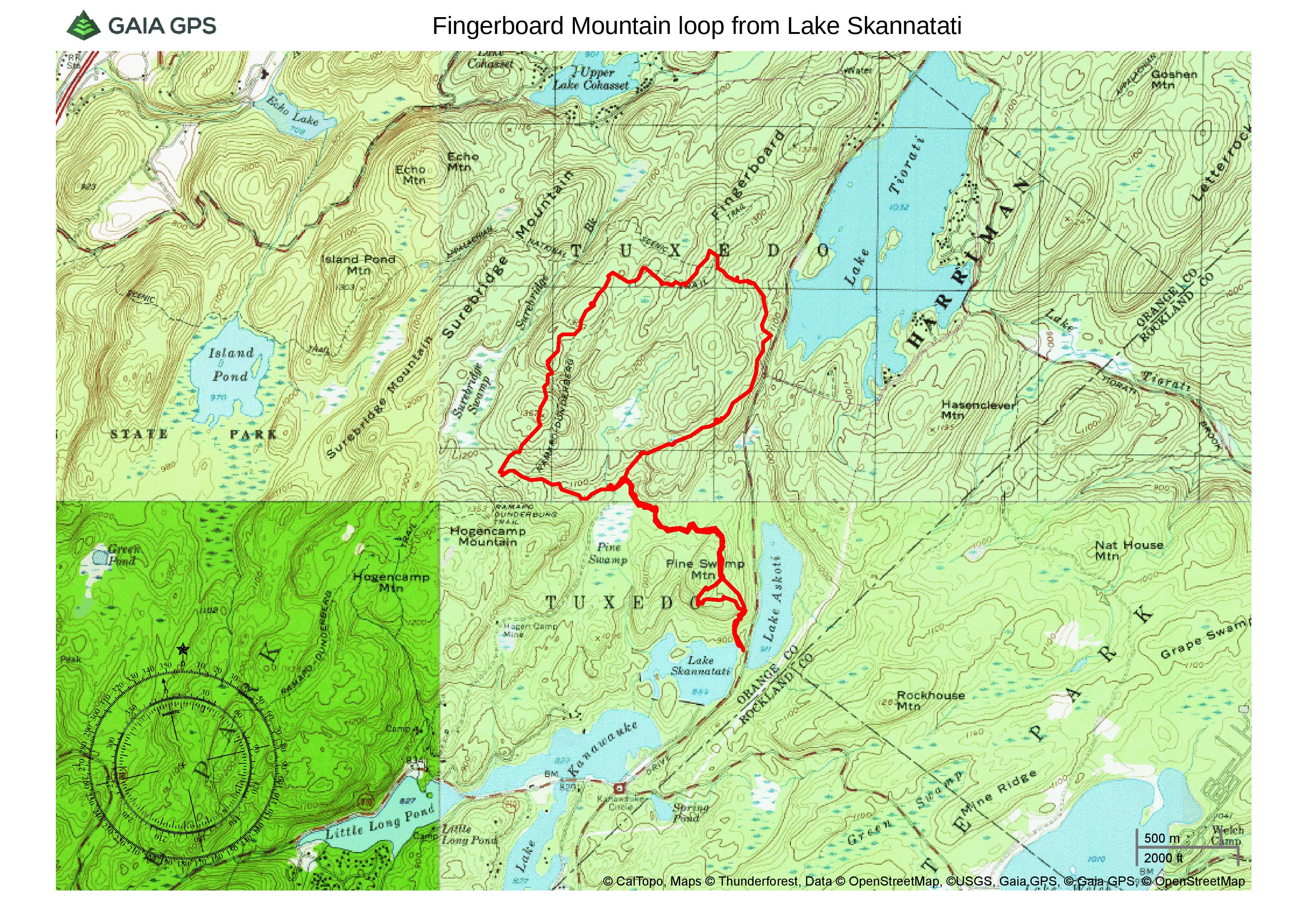 Fingerboard Mountain loop from Lake Skannatati