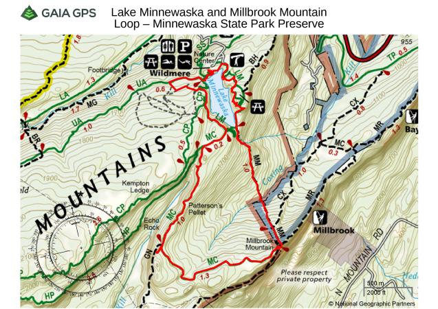 Lake Minnewaska and Millbrook Mountain Loop