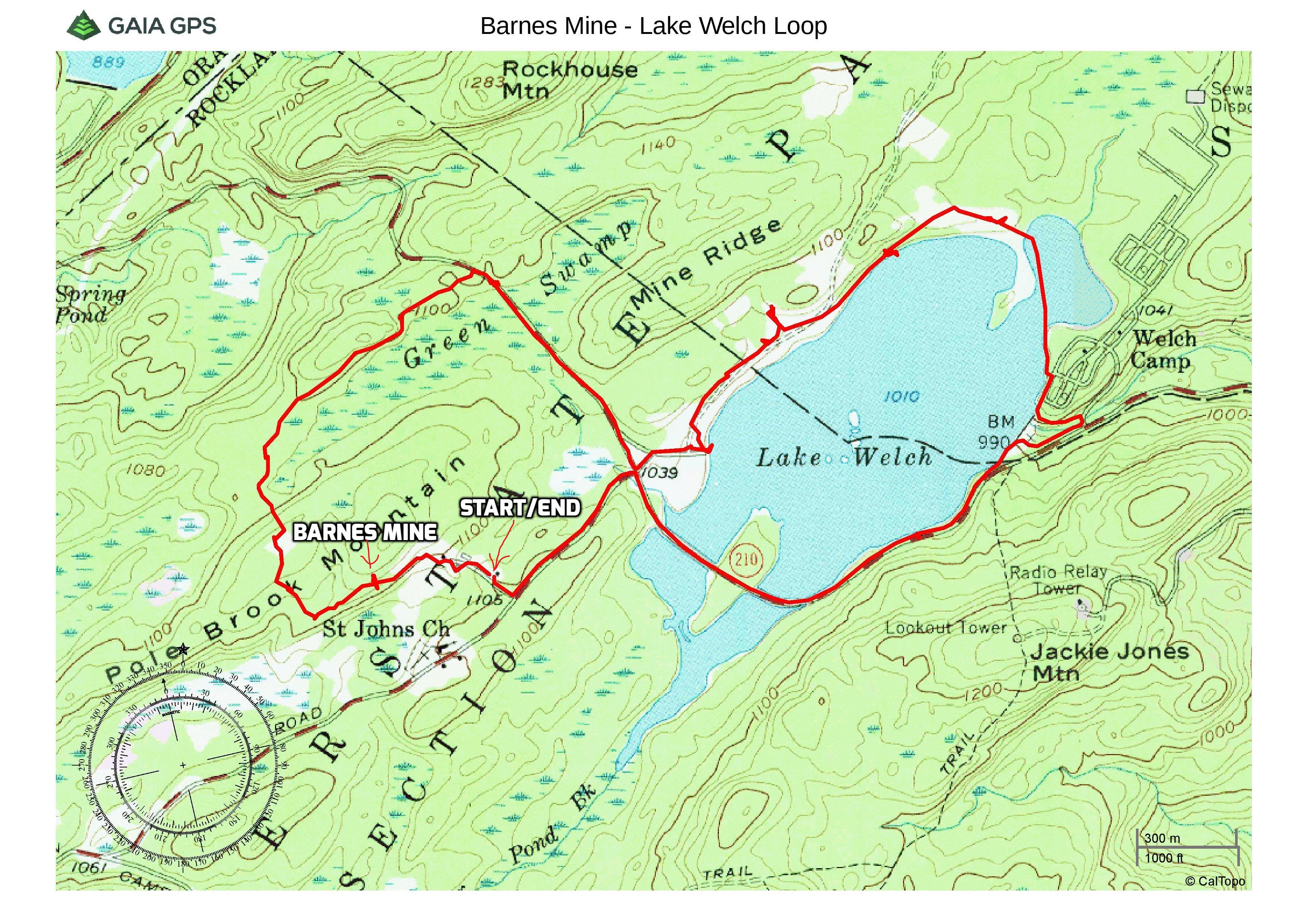 Barnes Mine and Lake Welch Loop