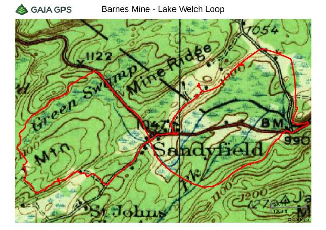 1930 map of Sandyfield area
