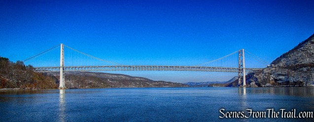 view of Bear Mountain Bridge from Hudson River Dock