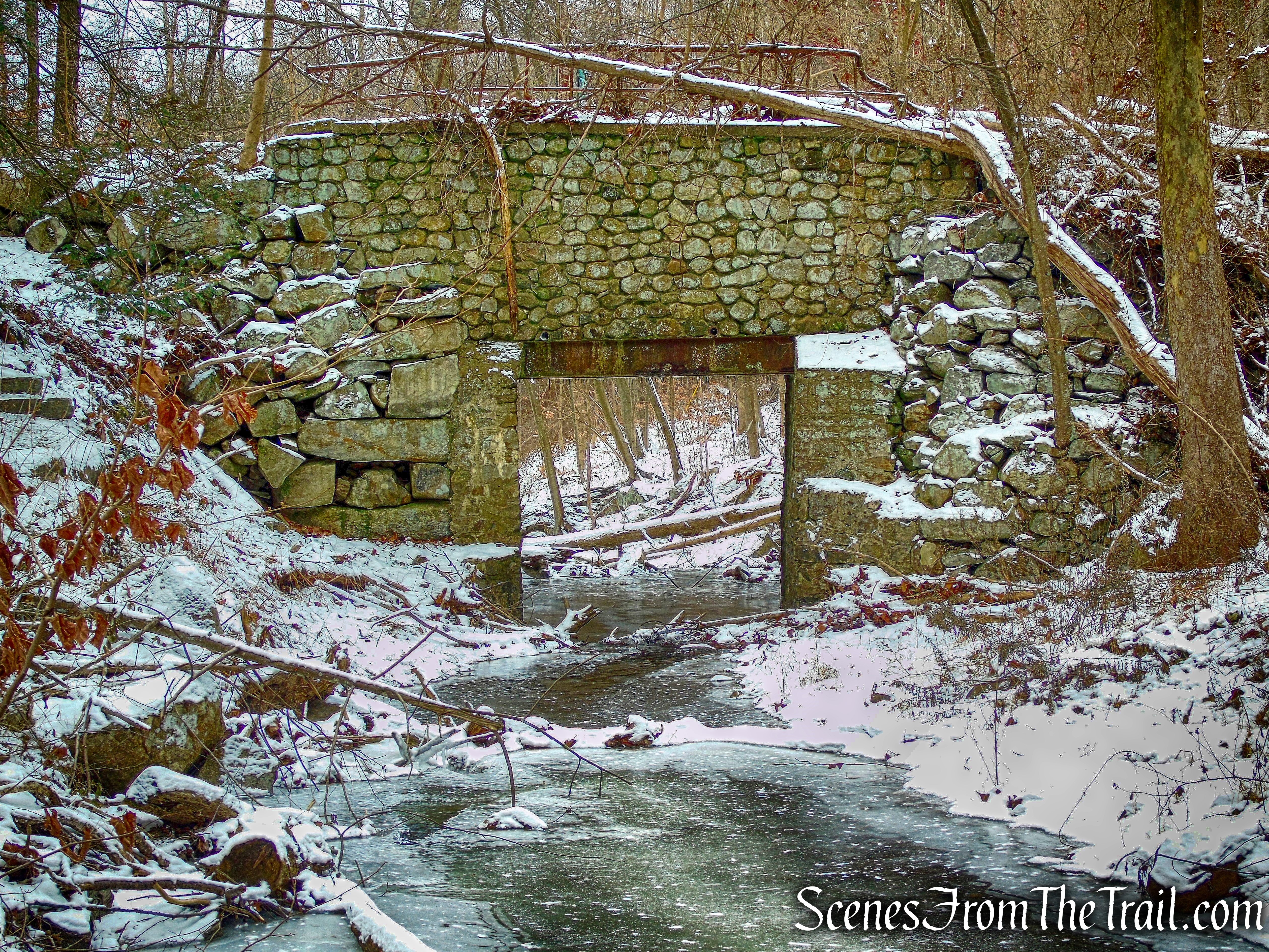 stone bridge over Falls Brook