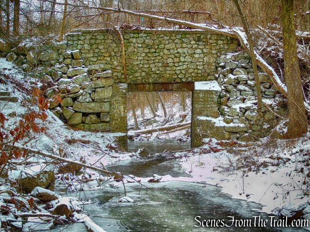 stone bridge over Falls Brook