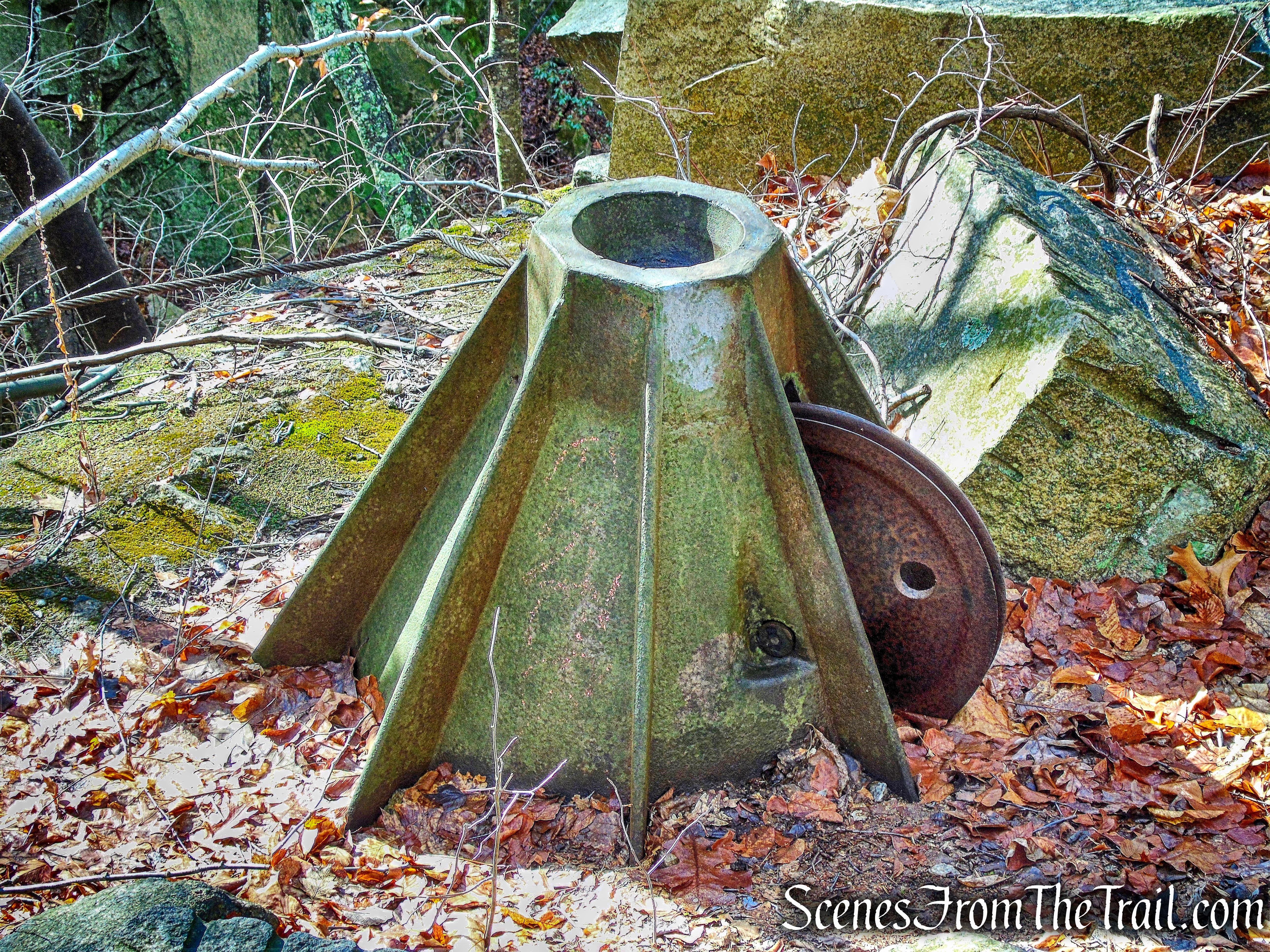 abandoned quarry machinery - Sylvan Glen Park Preserve