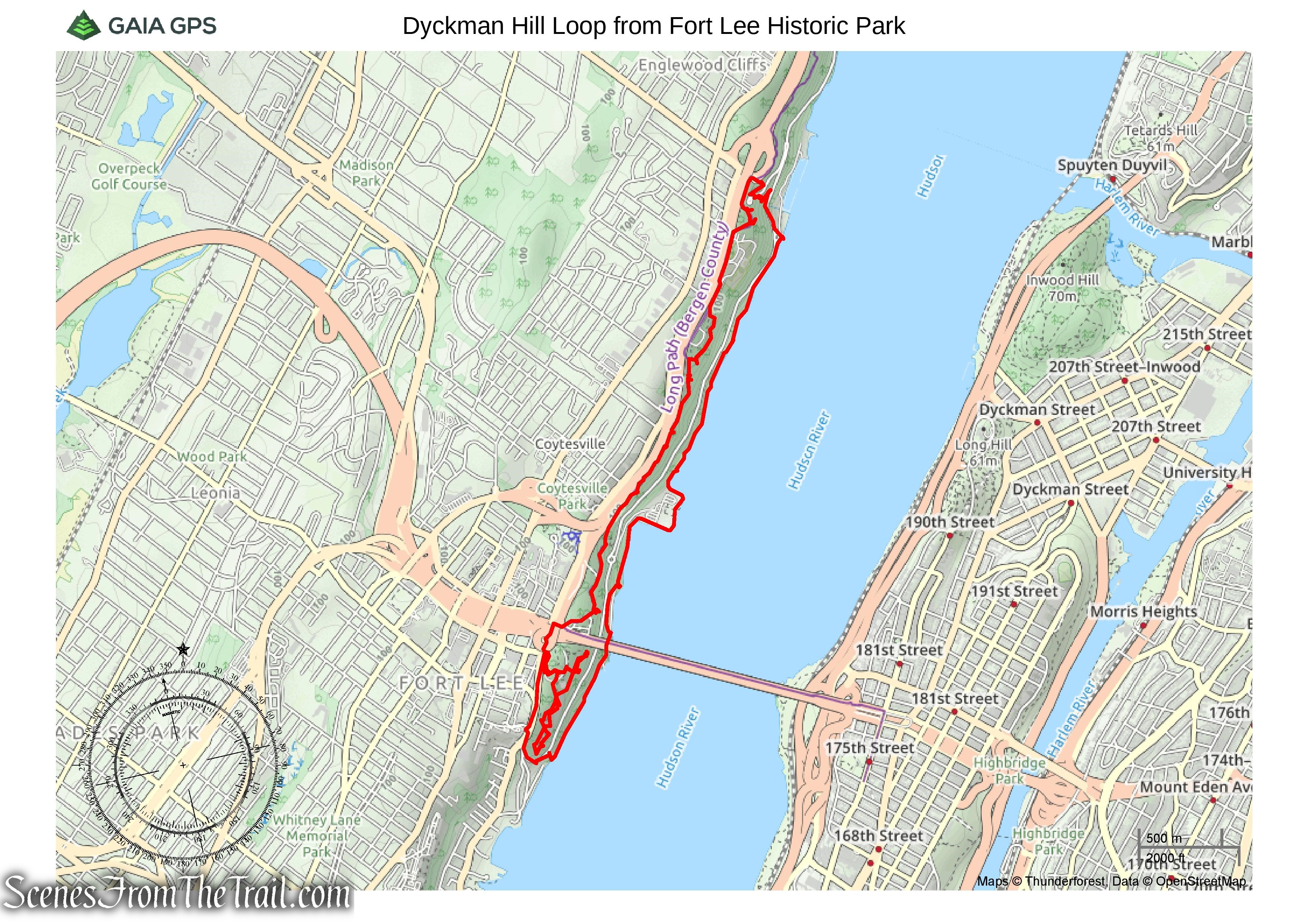 Dyckman Hill Loop from Fort Lee Historic Park