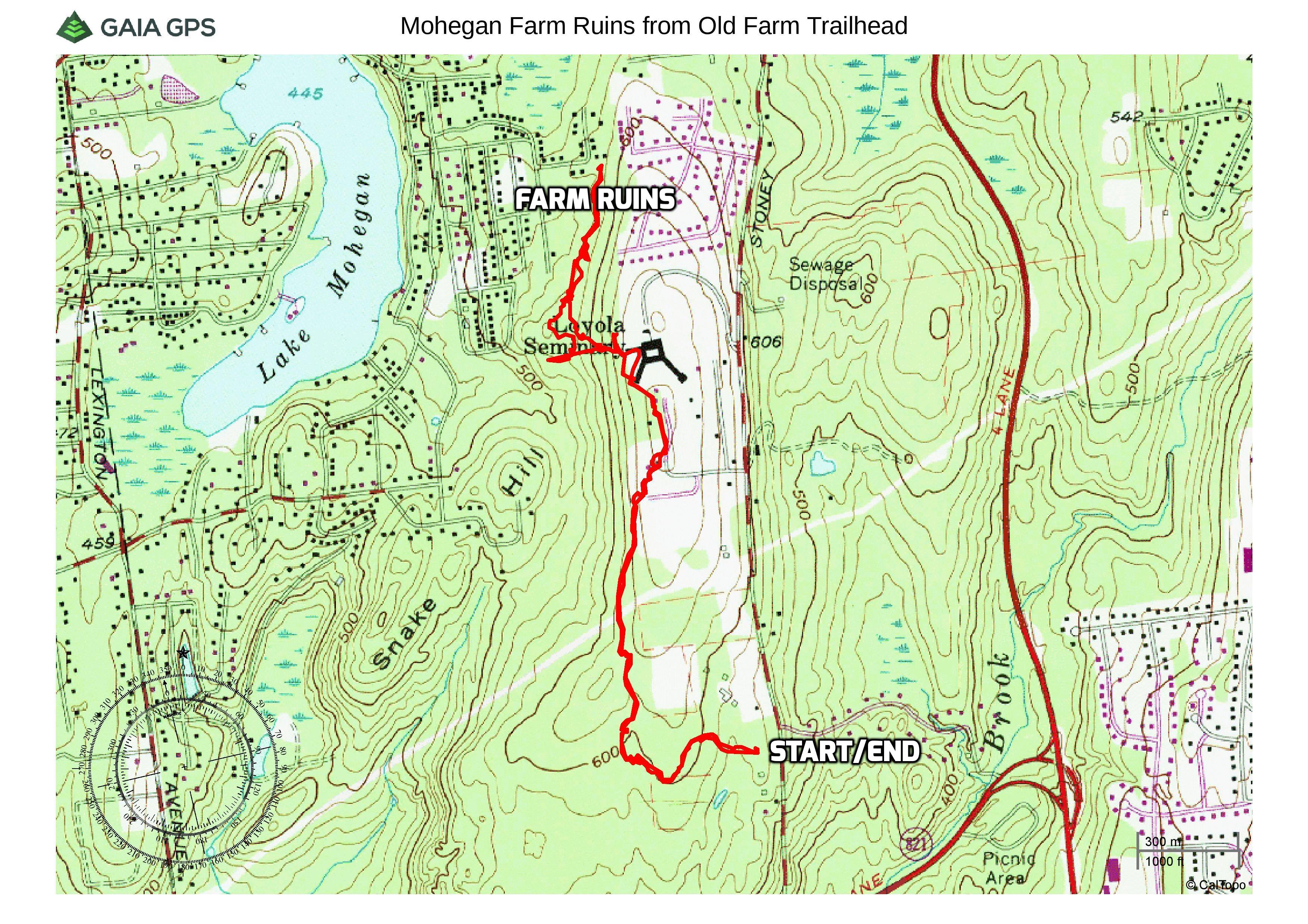 Mohegan Farm Ruins from Old Farm Trailhead