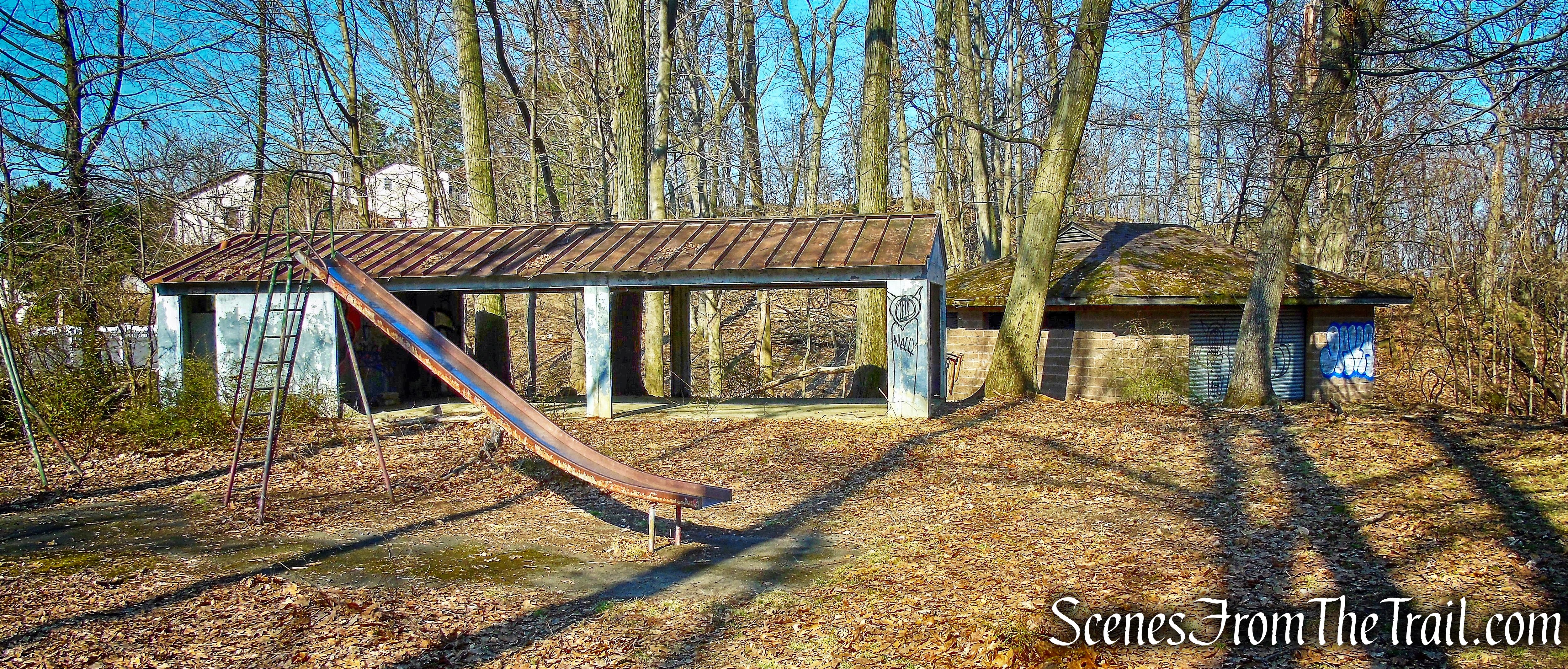 abandoned playground and shelter