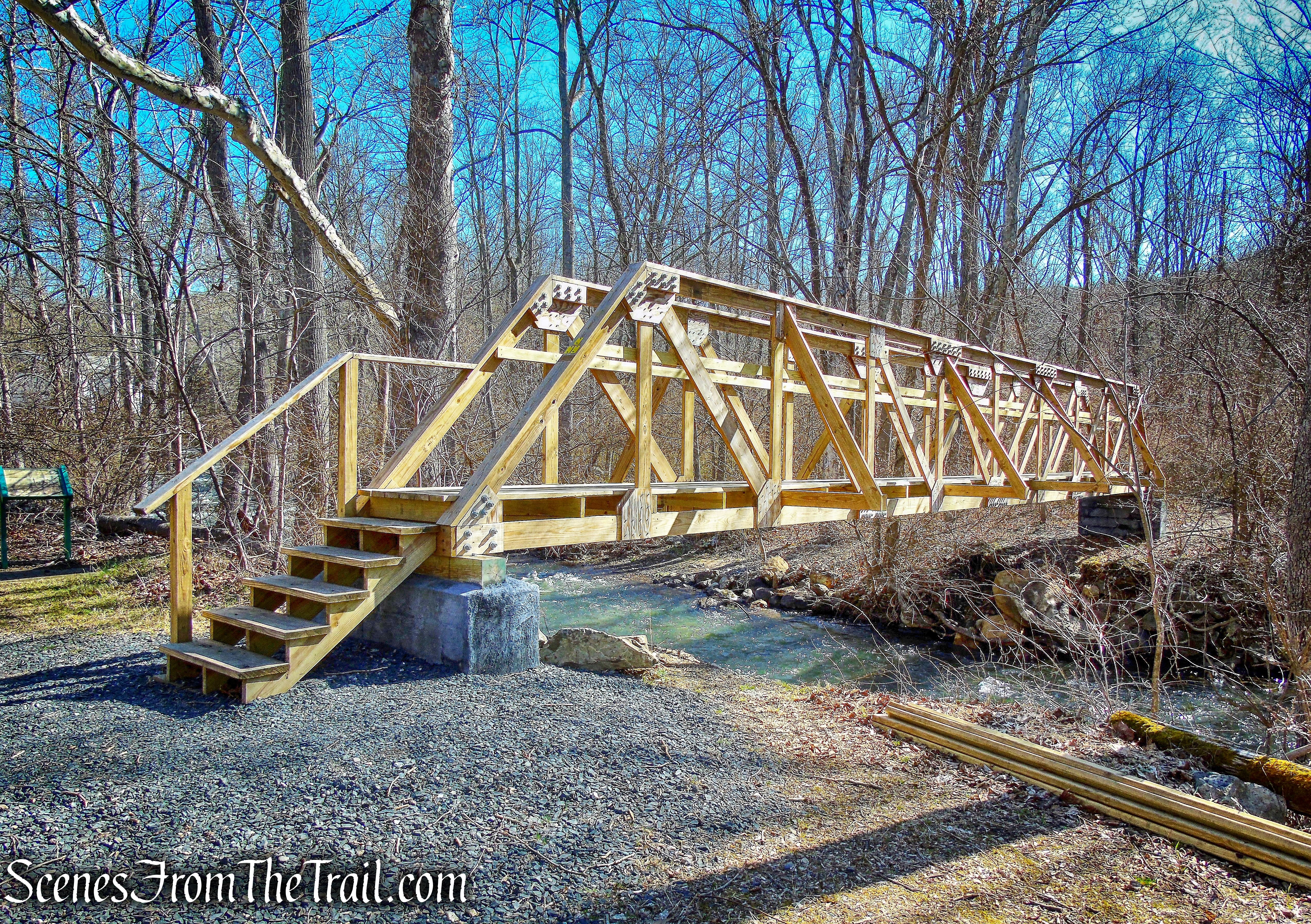 wood-truss footbridge