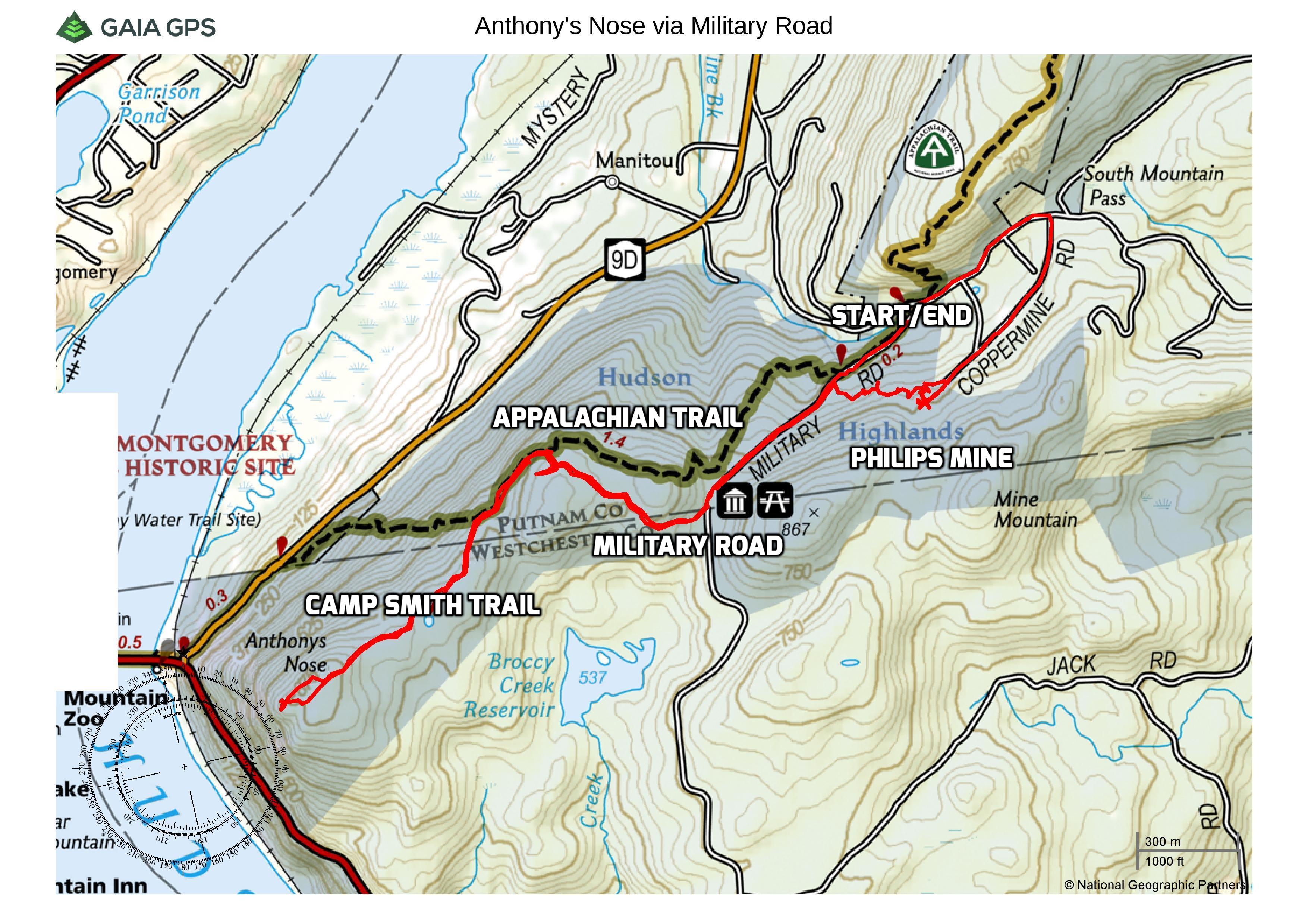 Anthony's Nose via Military Road