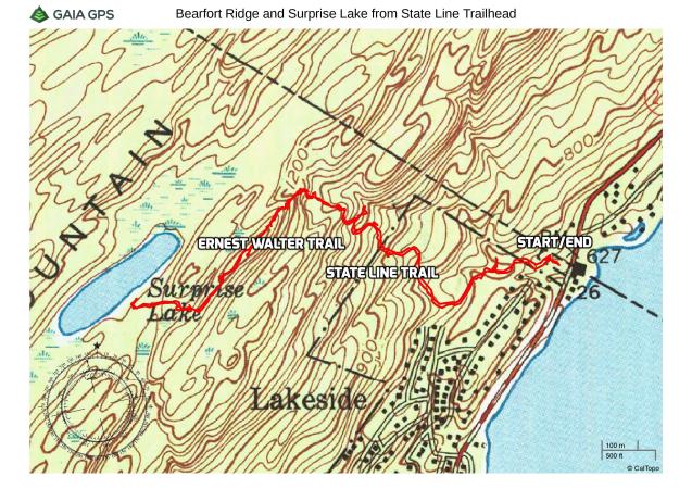 Bearfort Ridge and Surprise Lake from State Line Trailhead