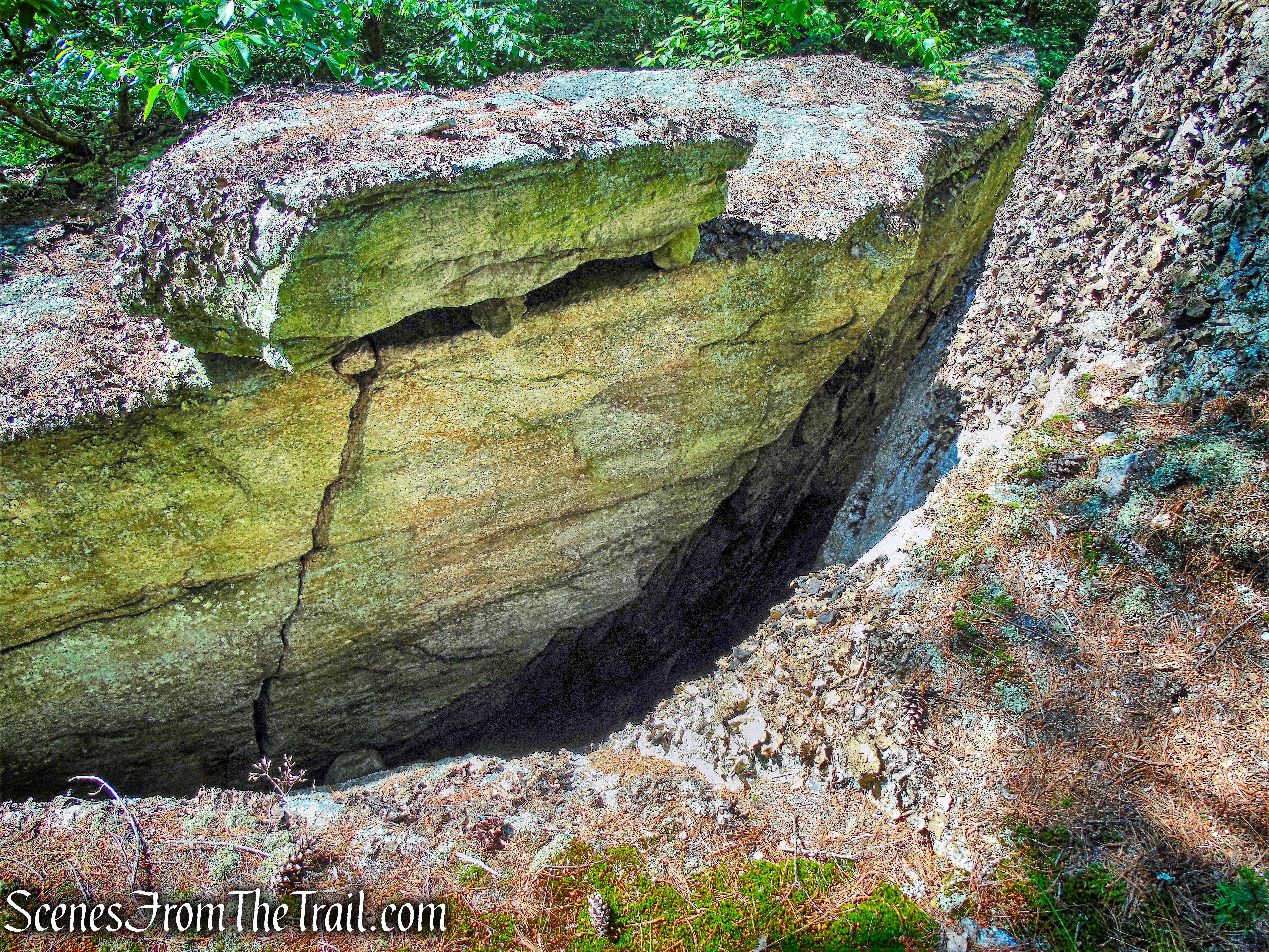 fissure in the cliff