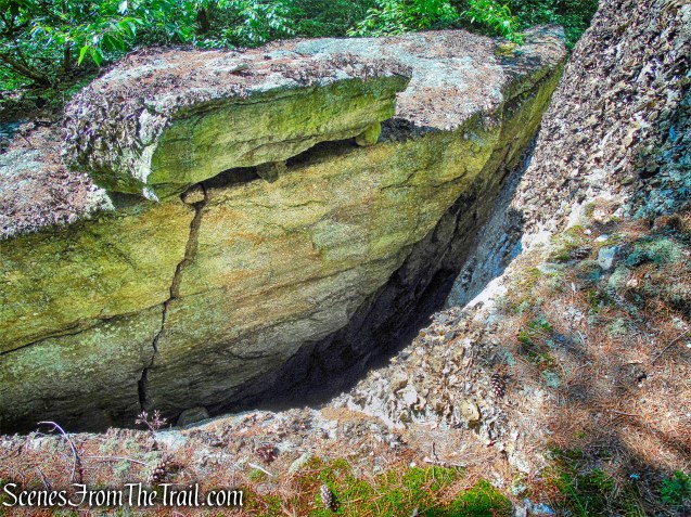 fissure in the cliff