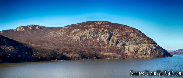 Butter Hill (left) and Storm King Mountain (right) as viewed from Little Stony Point - December 4, 2016