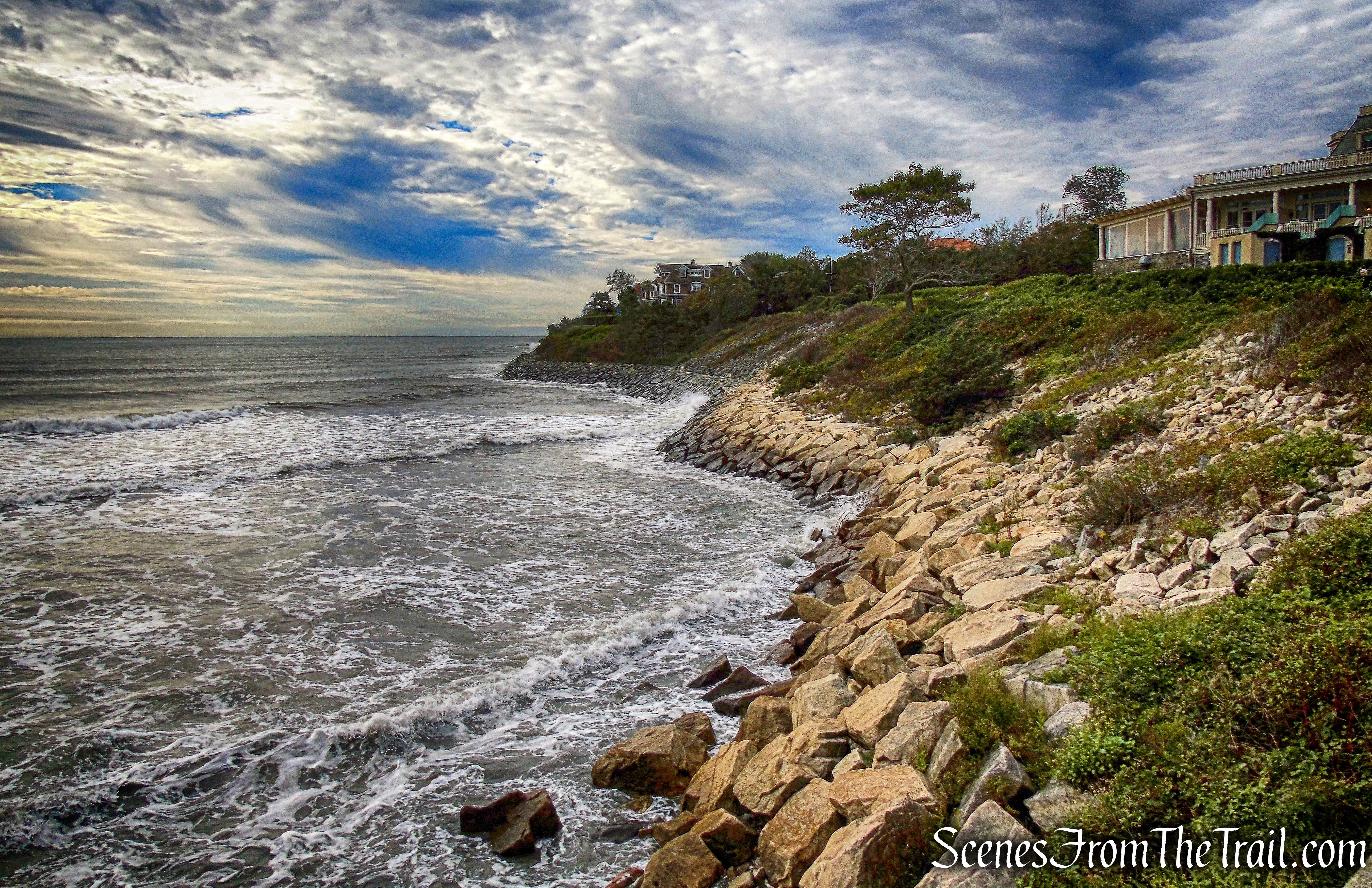 near the Cliff Walk entrance on Memorial Boulevard