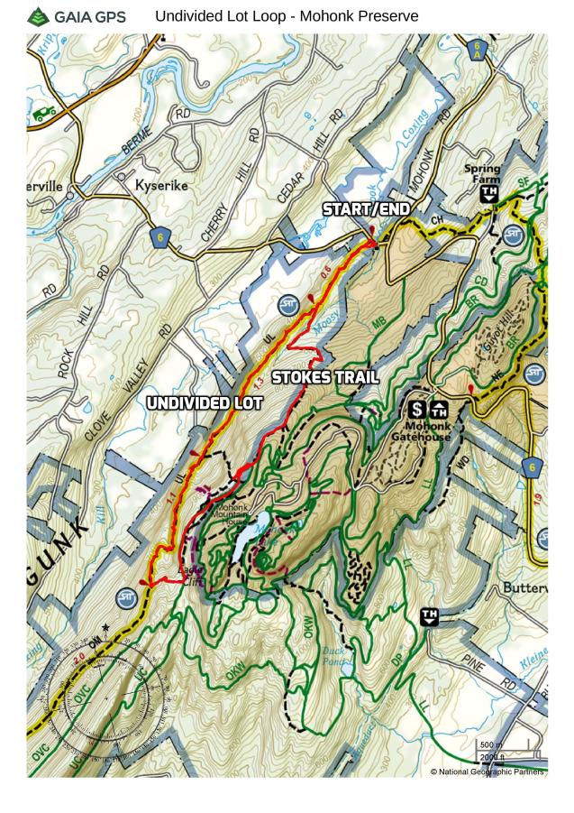 Undivided Lot Loop - Mohonk Preserve