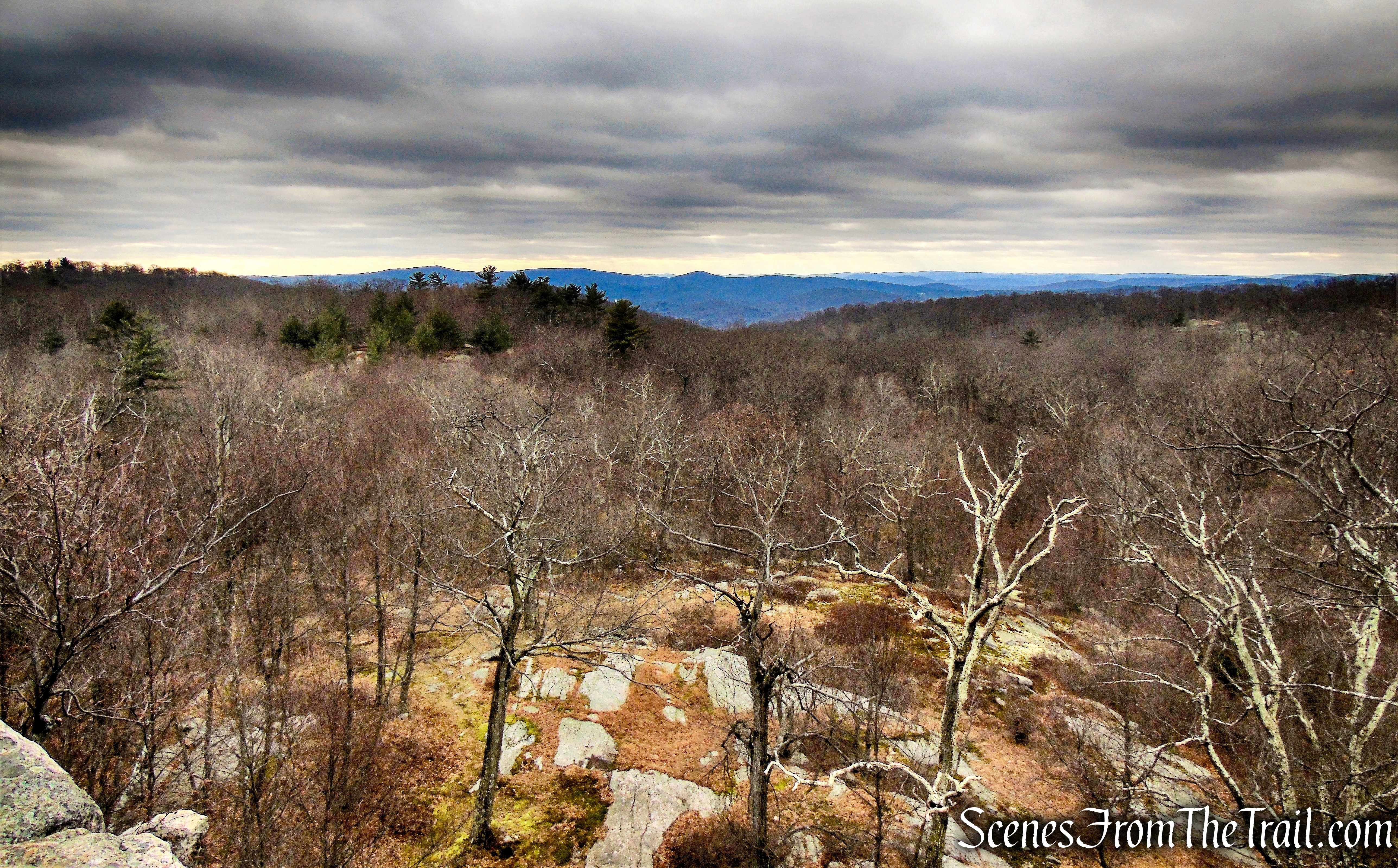 view west from Claudius Smith Rock