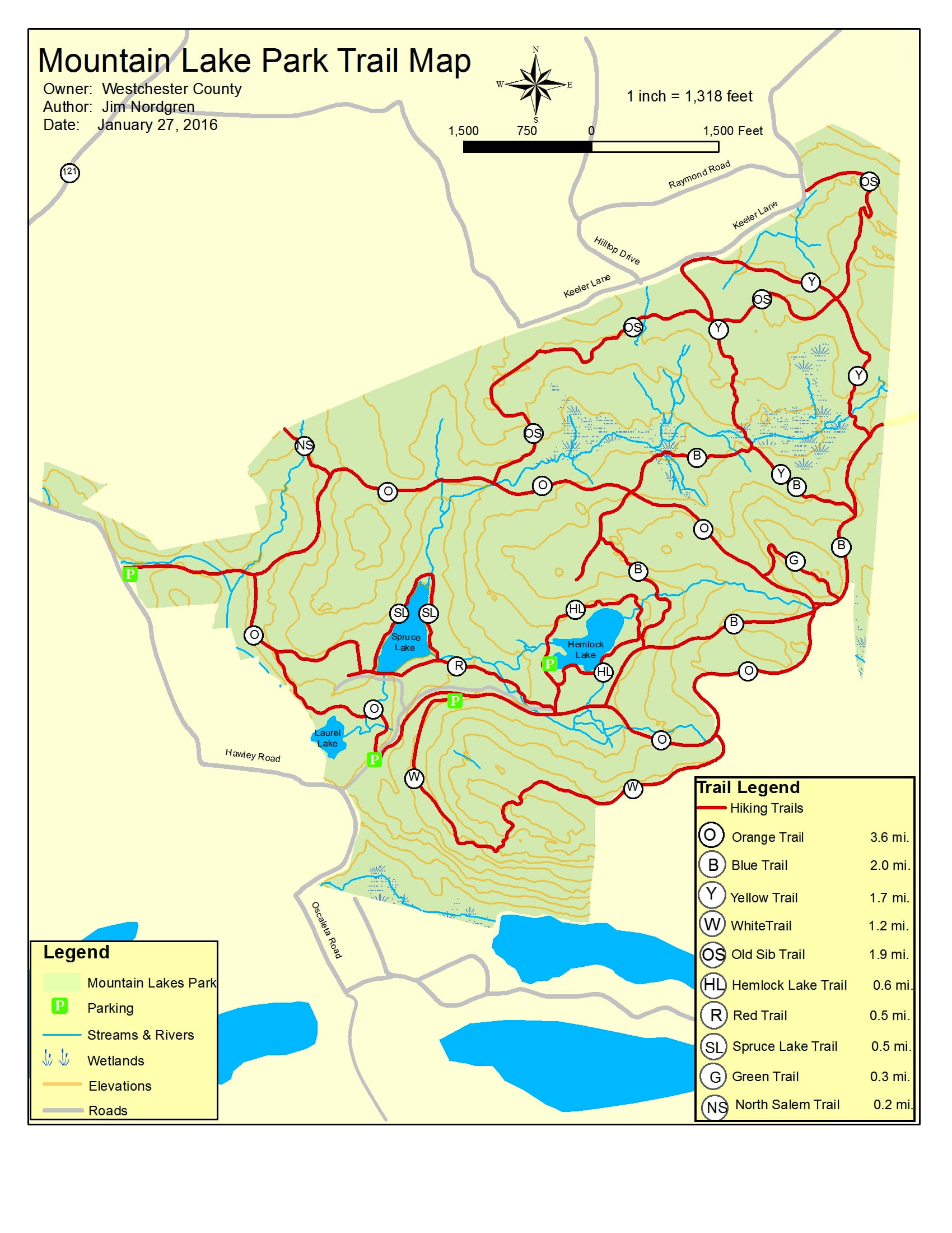 Mountain Lakes Park Trail Map