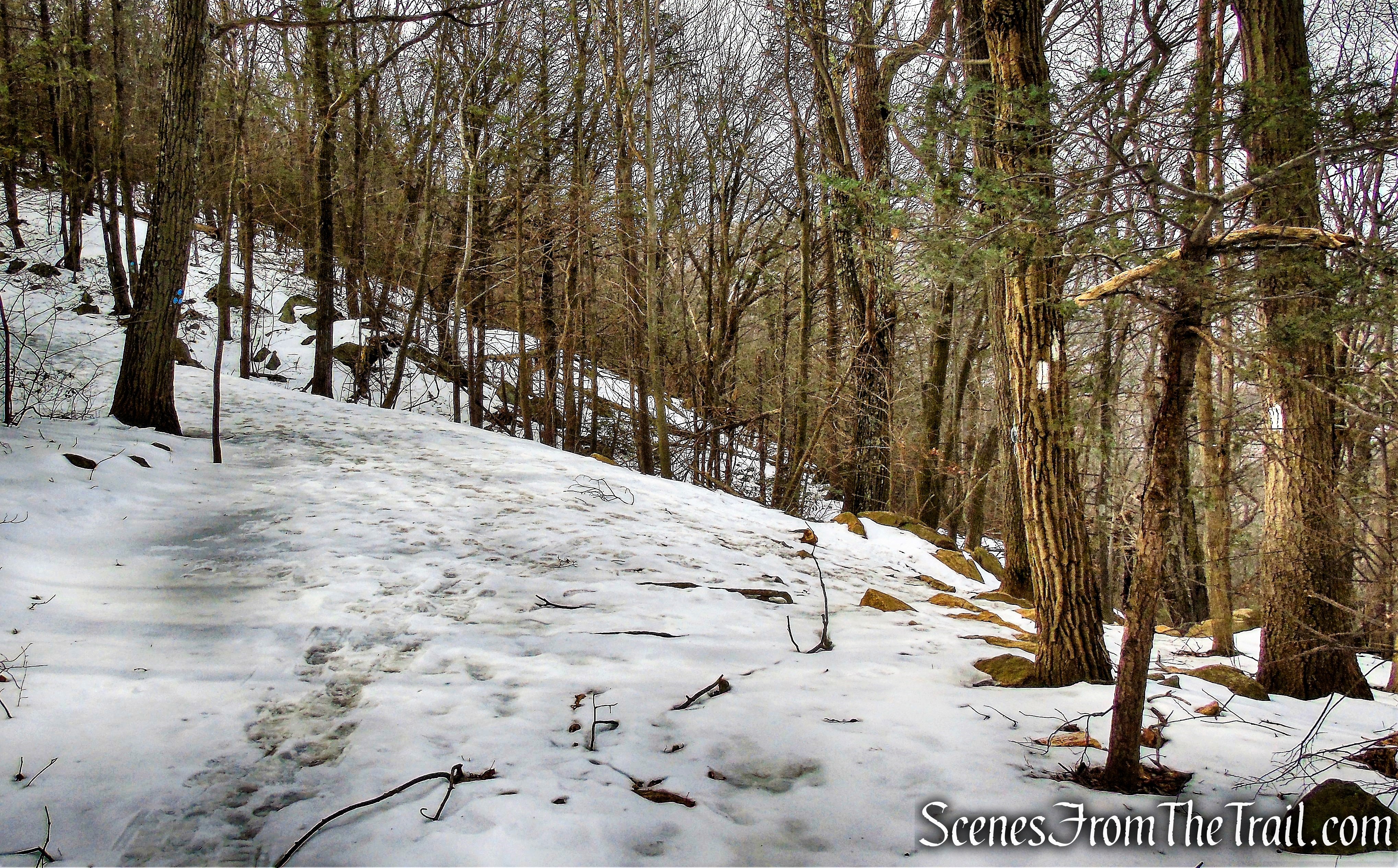 continue on to Camp Smith Trail as AT turns right