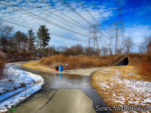 turn left into parking area for North County Trailway