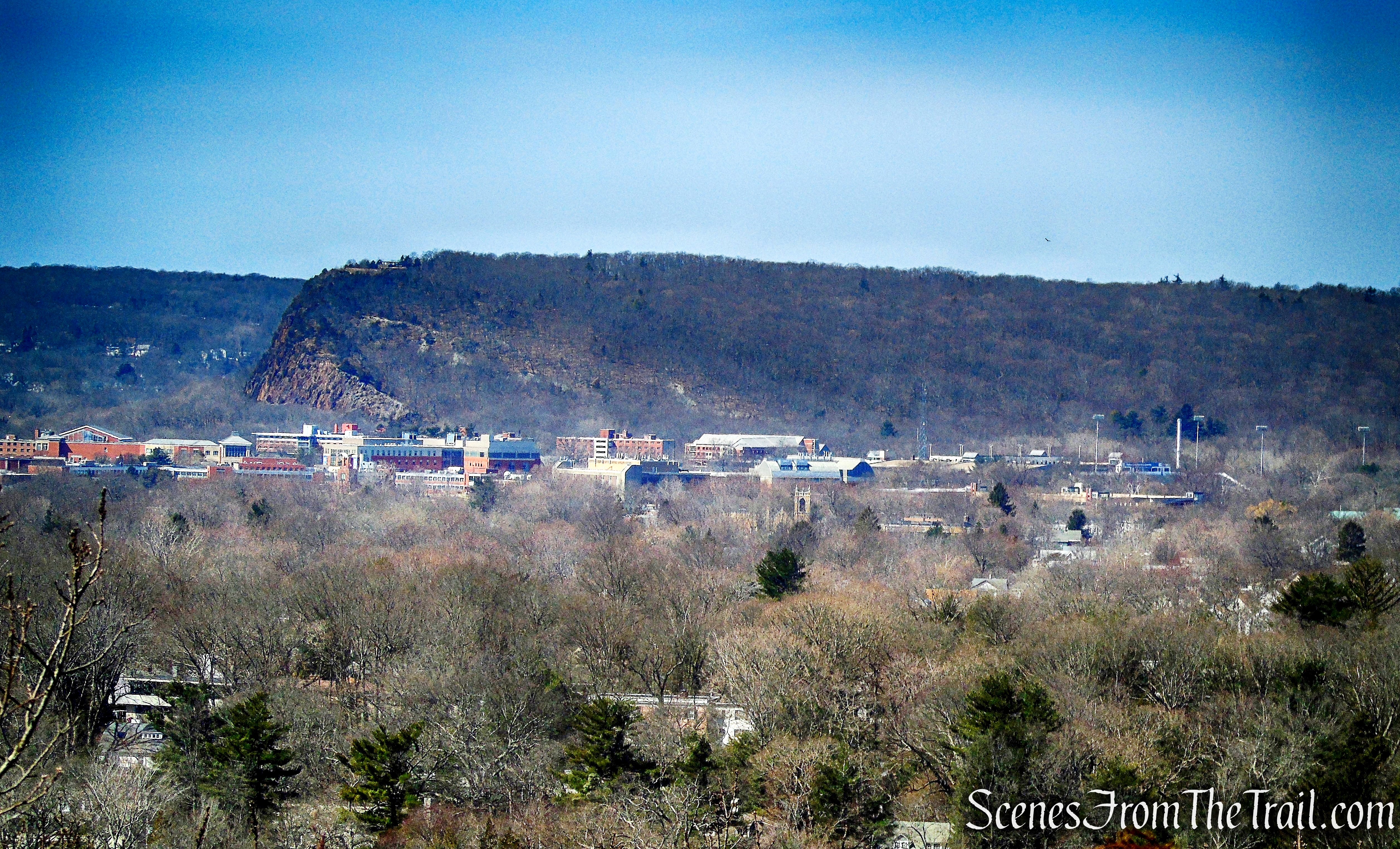 view west from Whitney Peak summit - East Rock Park
